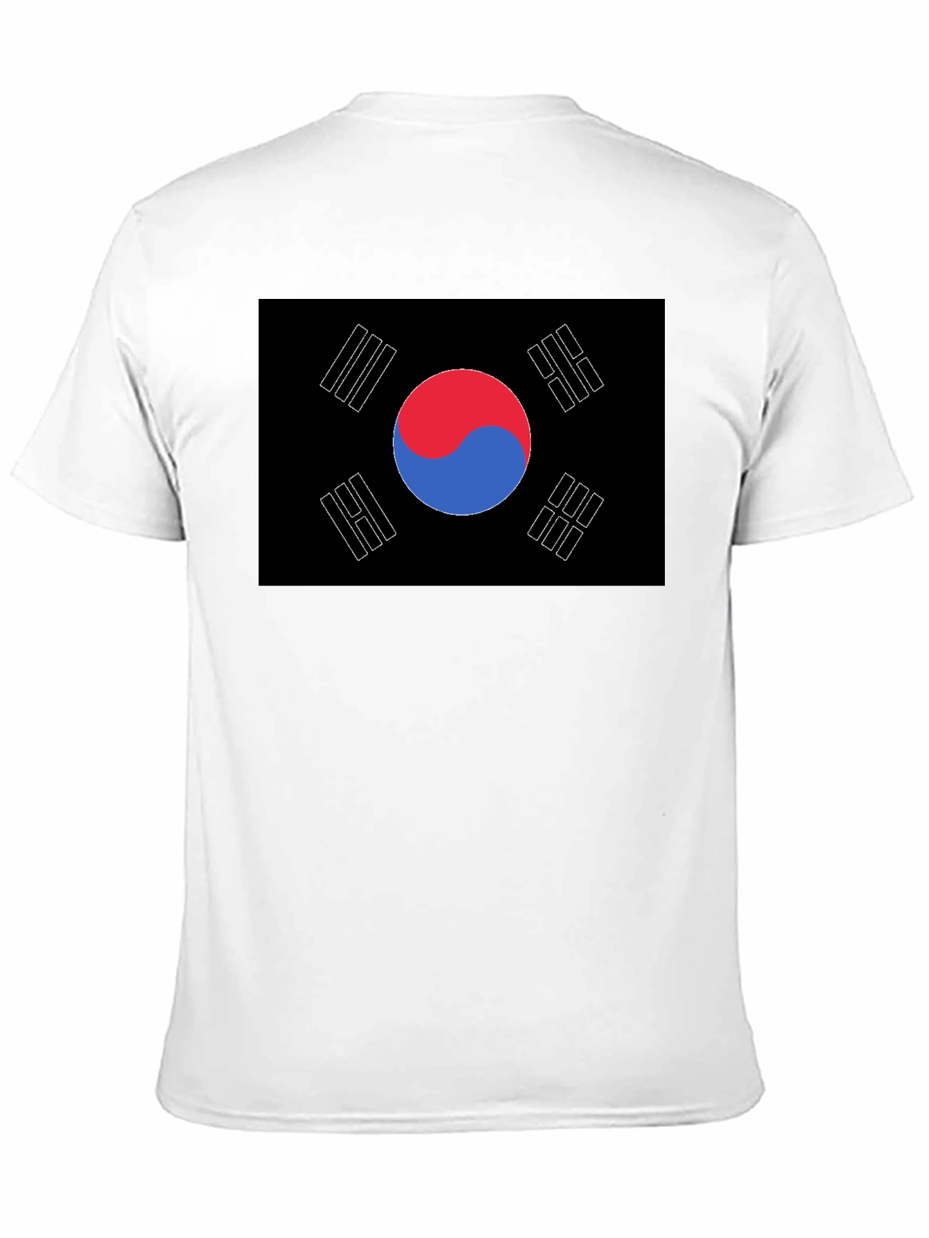 South Korea Flag T-Shirt Black Crew Neck