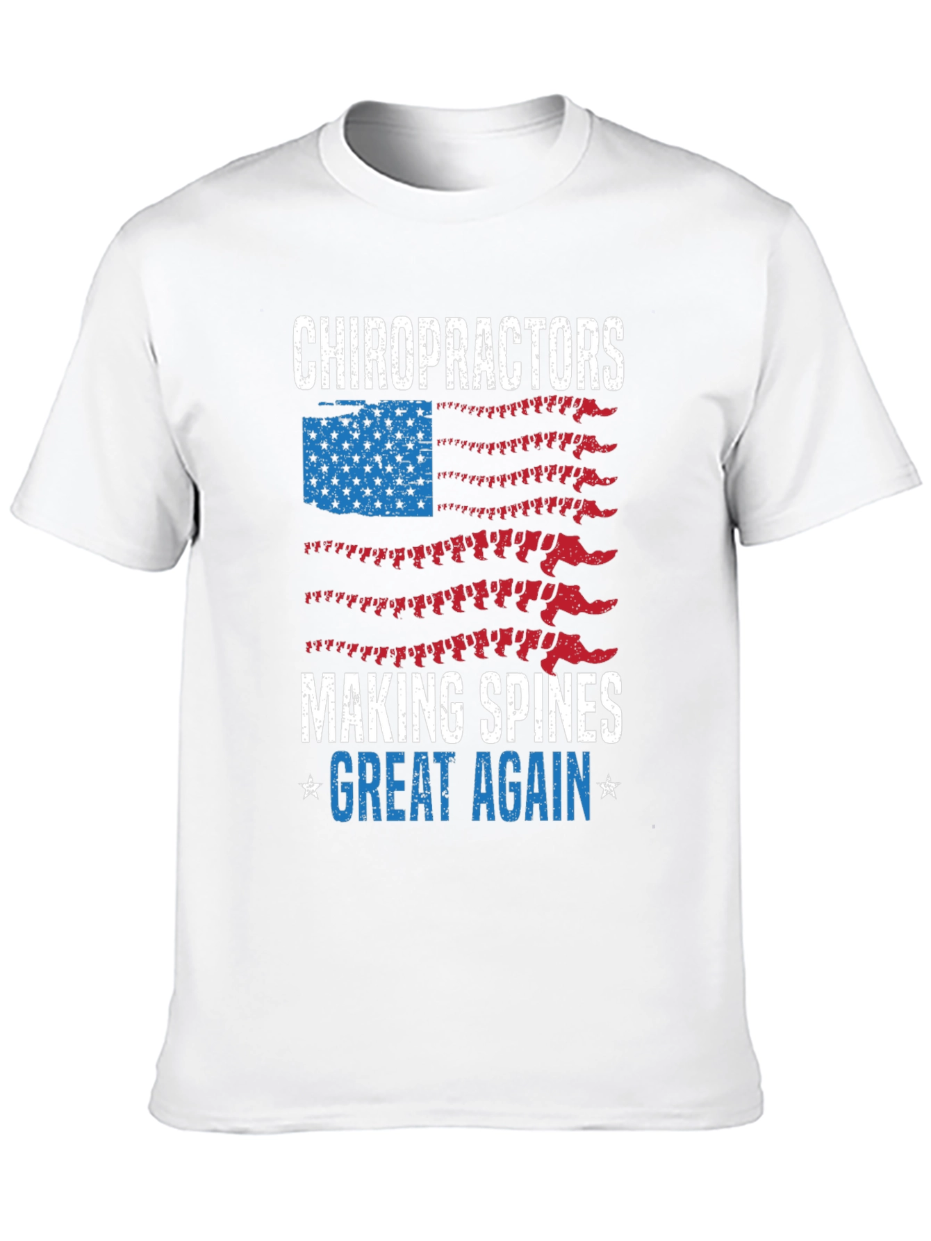 Chiropractor Spine American Flag Graphic T-Shirt