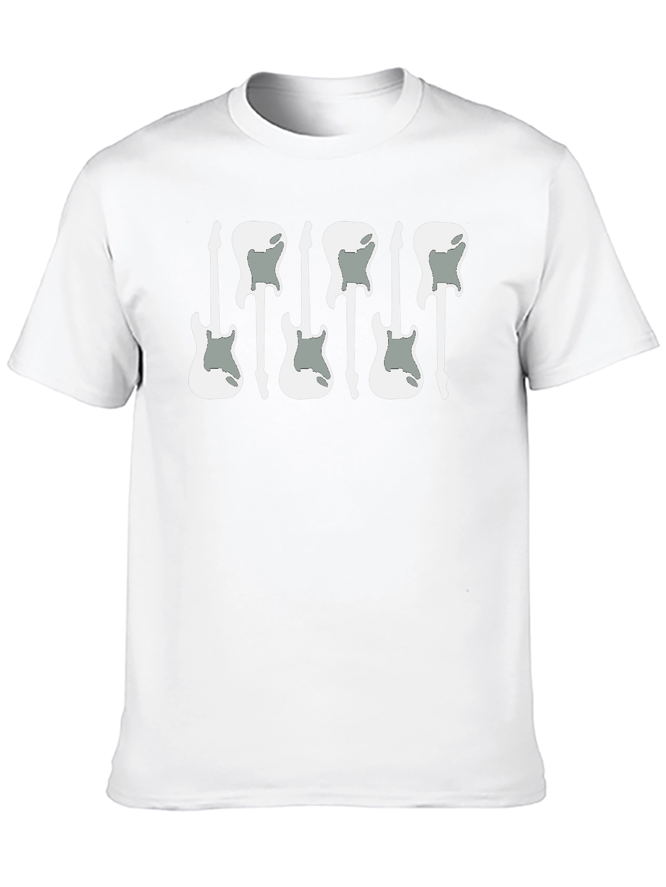 Guitar Graphic T-Shirt - Black Cotton Blend Music Tee