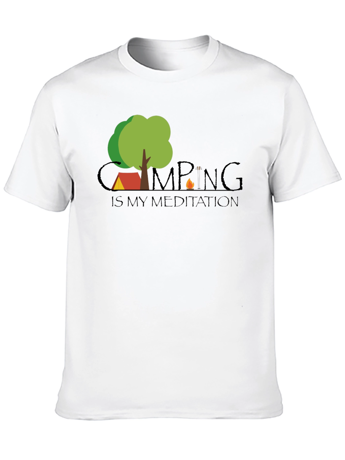 Camping is my Meditation Black T-Shirt