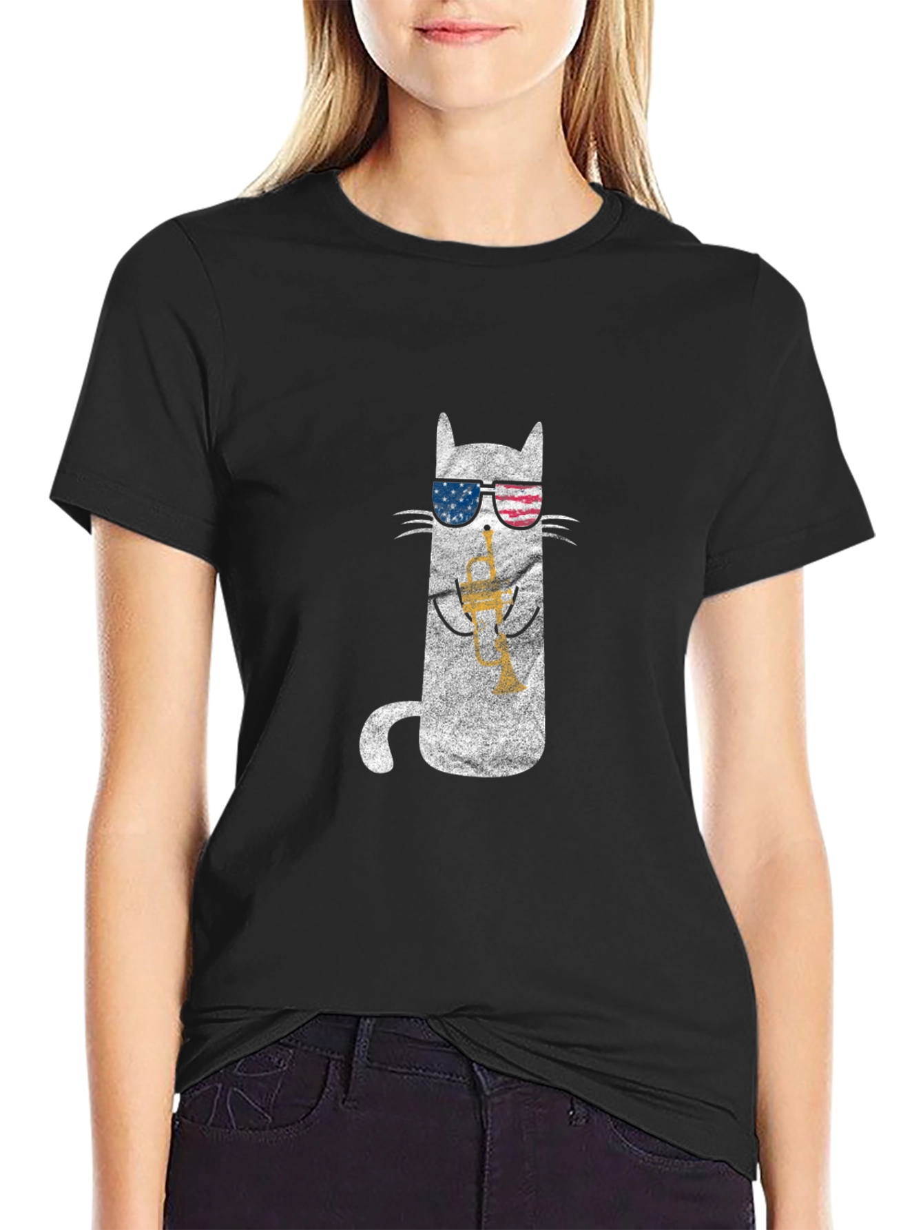 American Cat Saxophone T-Shirt