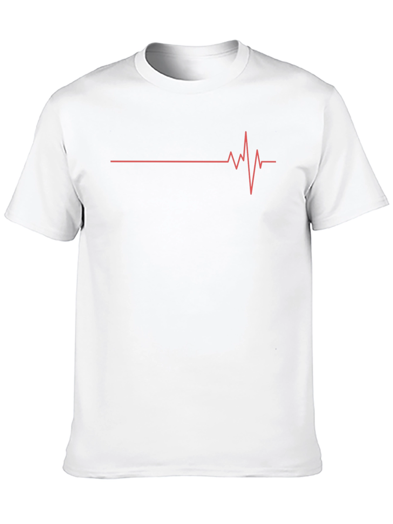 Mens Black T-Shirt with Heartbeat Graphic