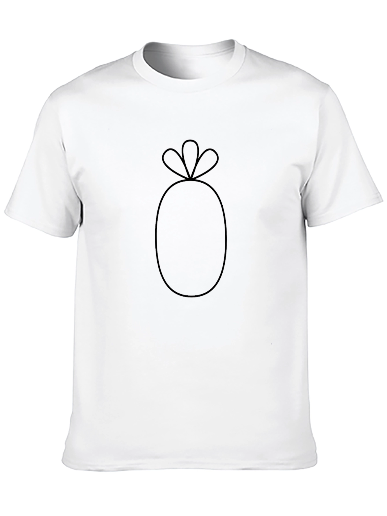 Minimalist Pineapple Graphic Tee - Black