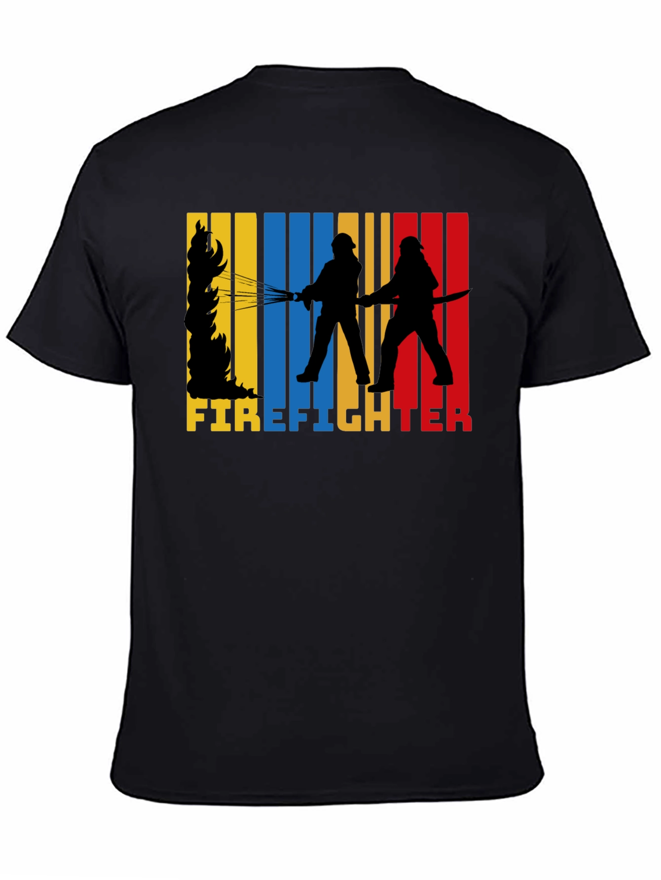 Firefighter Graphic Tee - Black Cotton T-Shirt