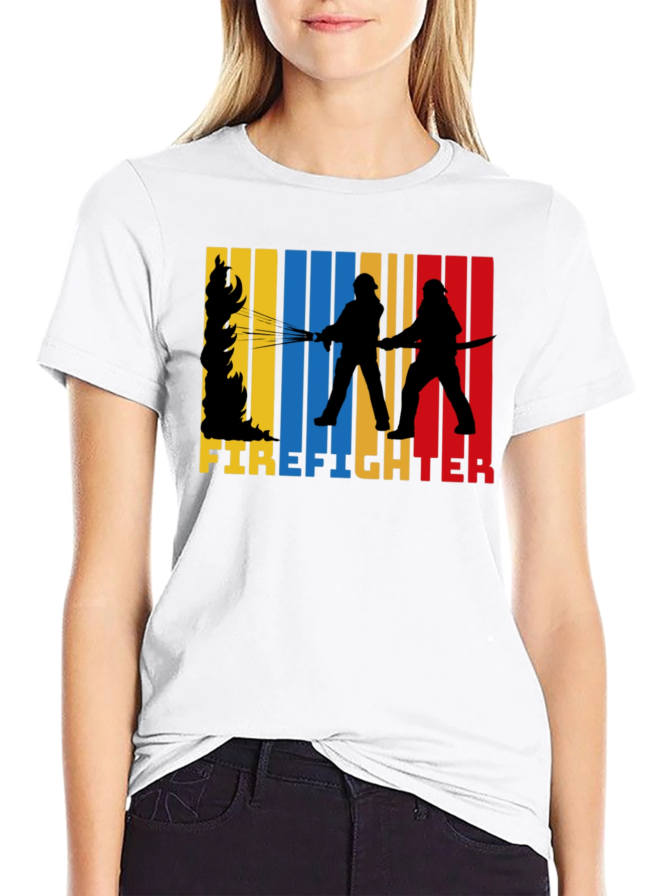 Firefighter Graphic Tee - Black Cotton T-Shirt