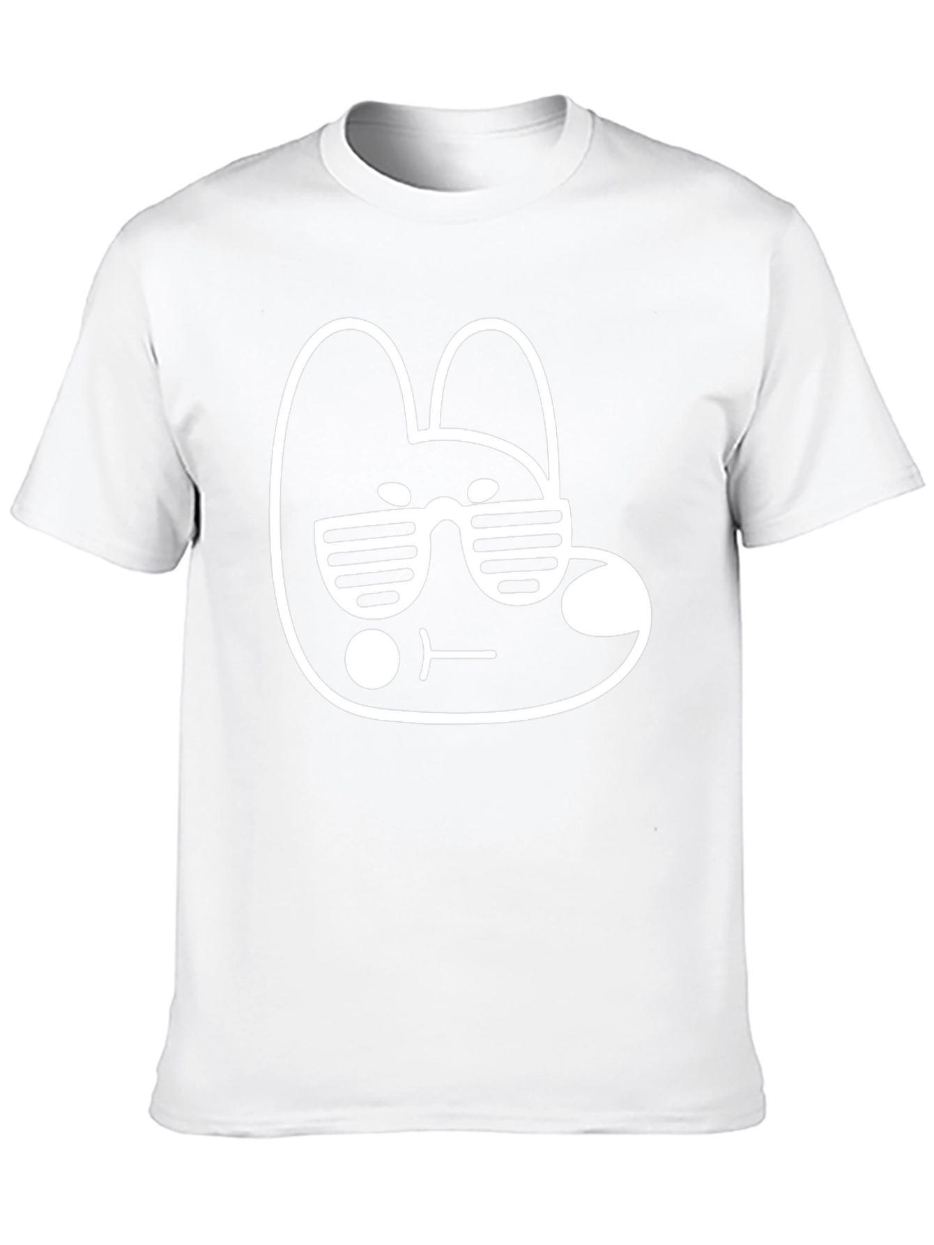 Cool Bunny Graphic Tee - Black Cotton Blend