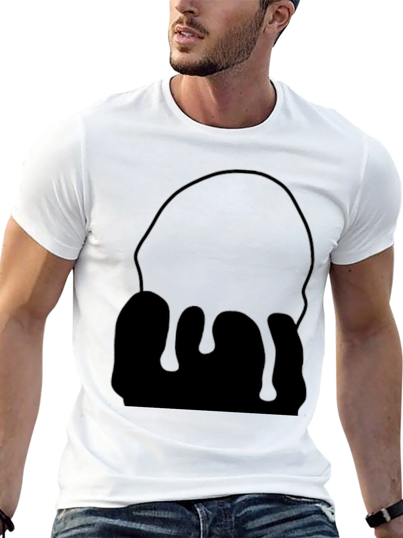 Dripping Black Graphic Tee - Unique Design