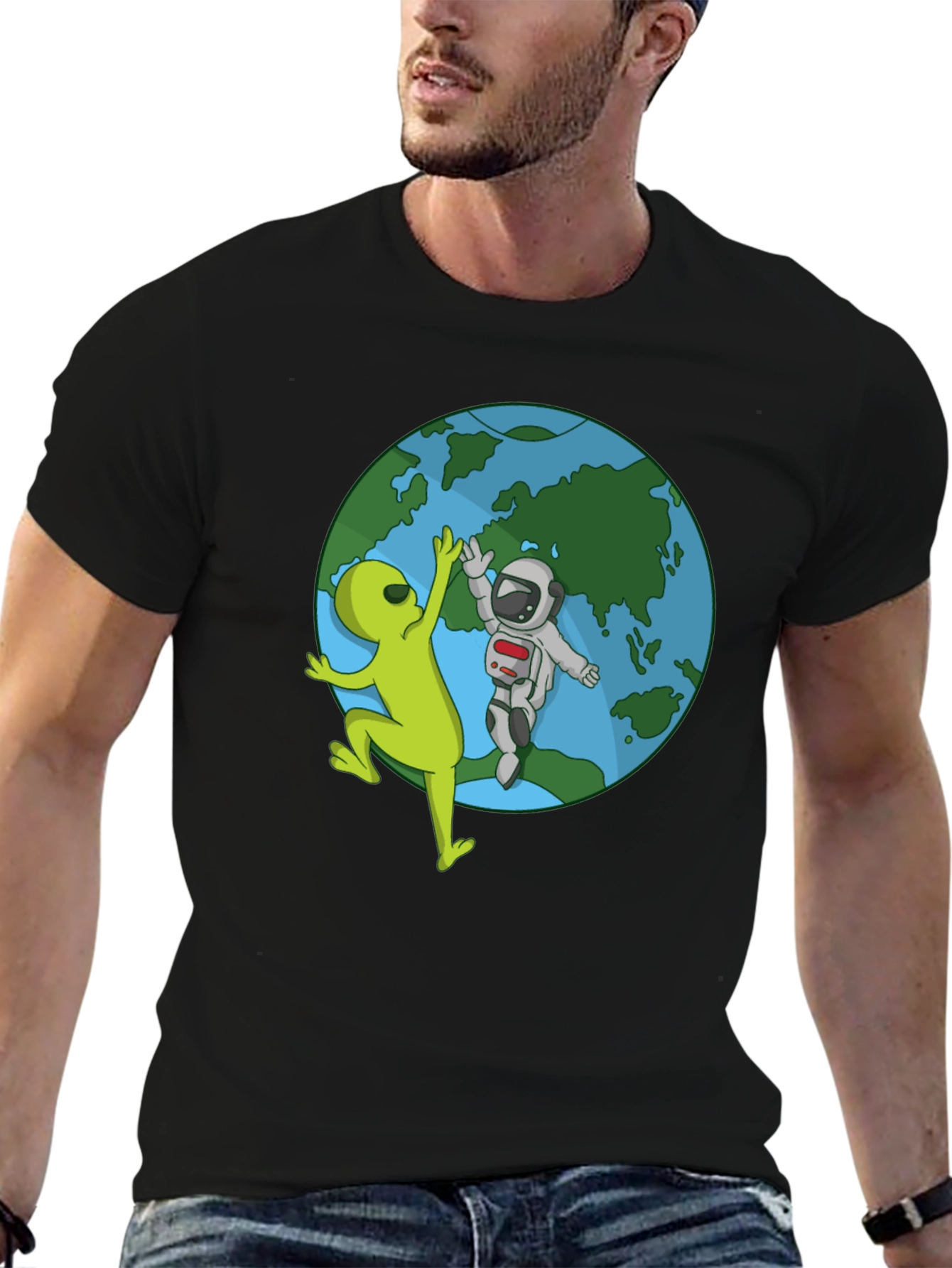 Alien & Astronaut High Five T-Shirt