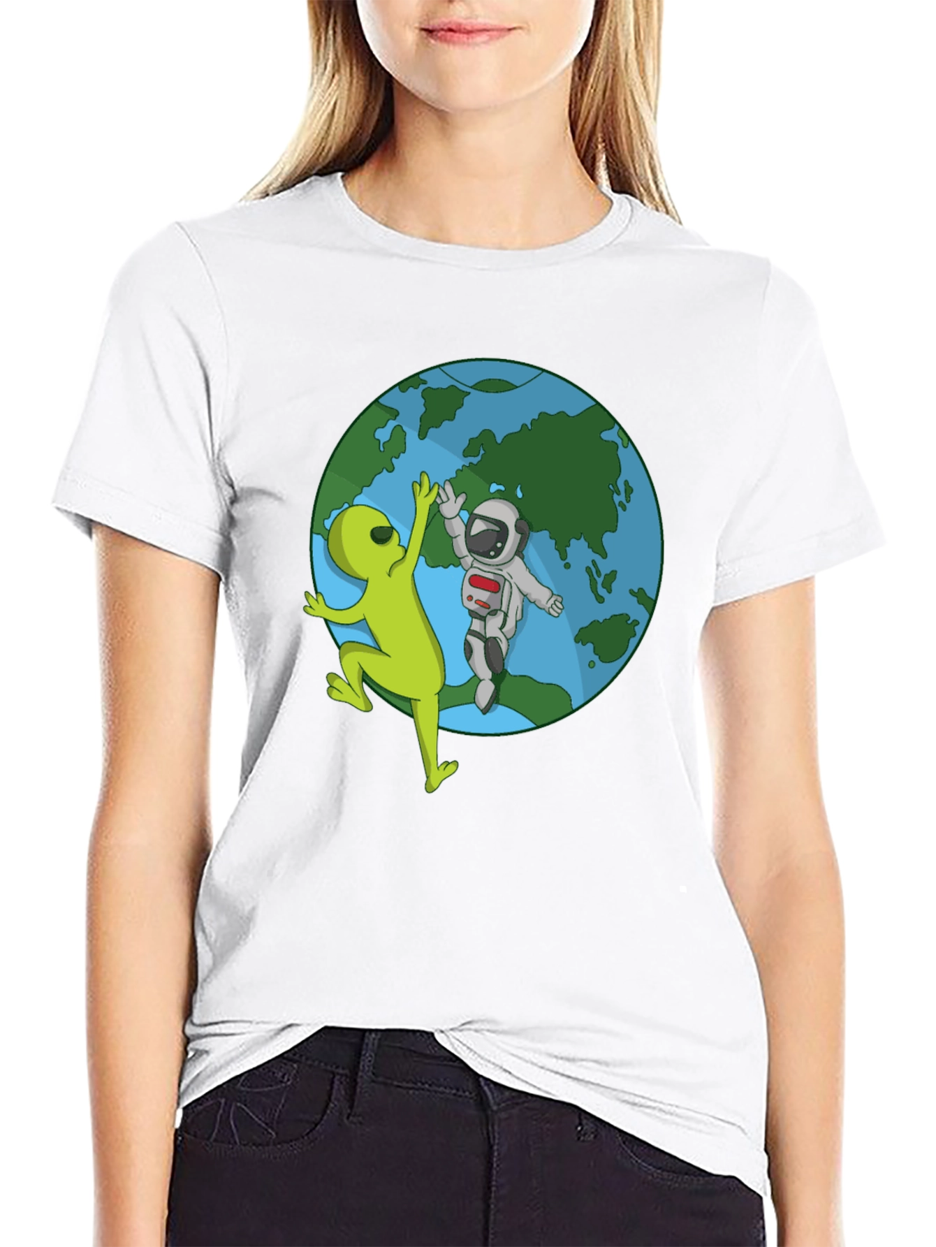 Alien & Astronaut High Five T-Shirt