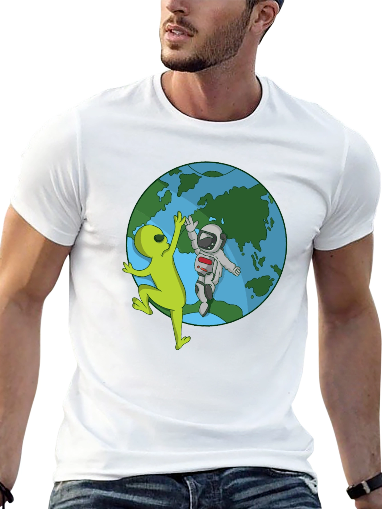 Alien & Astronaut High Five T-Shirt