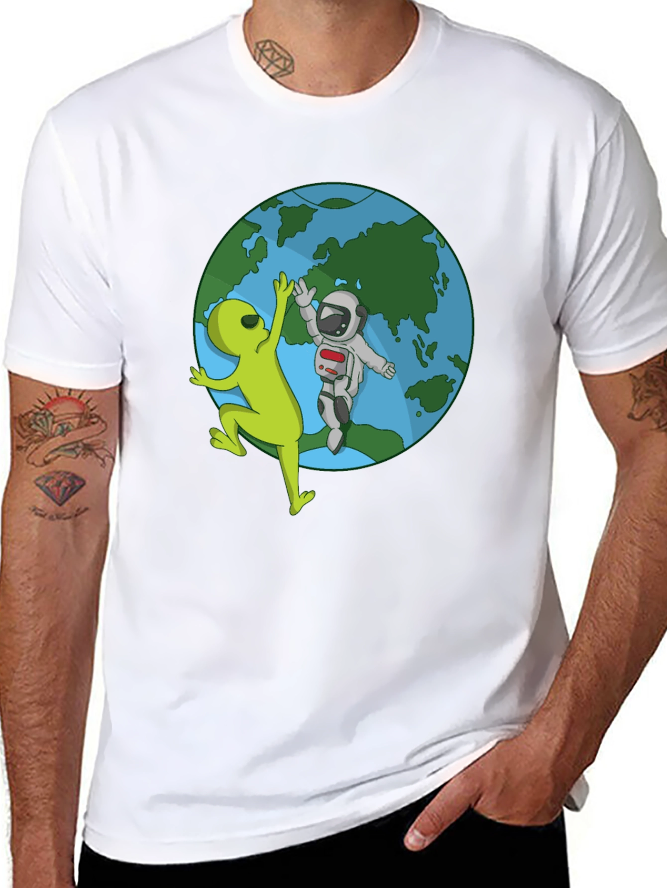 Alien & Astronaut High Five T-Shirt