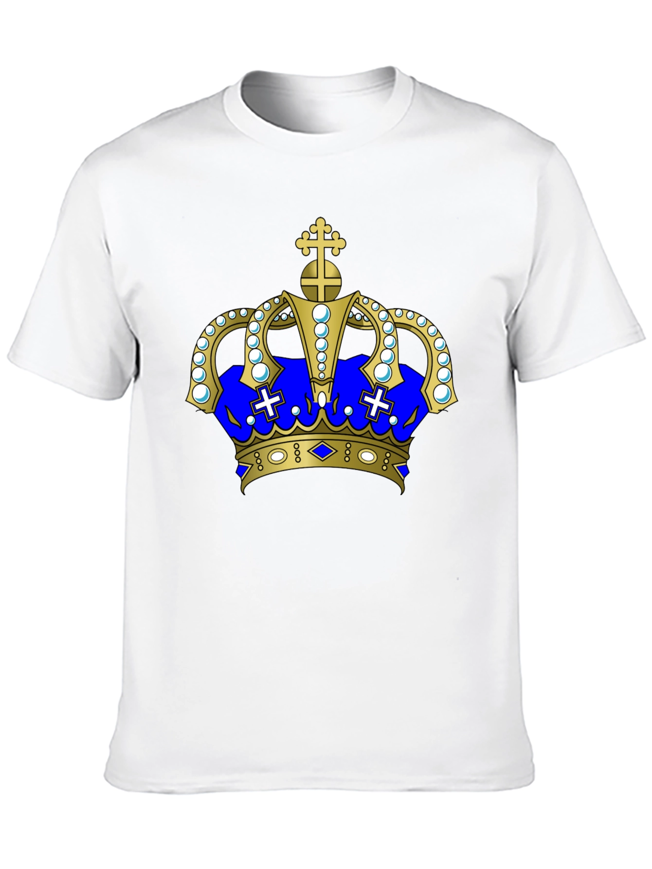 Regal Crown Graphic Tee - Black Cotton T-Shirt