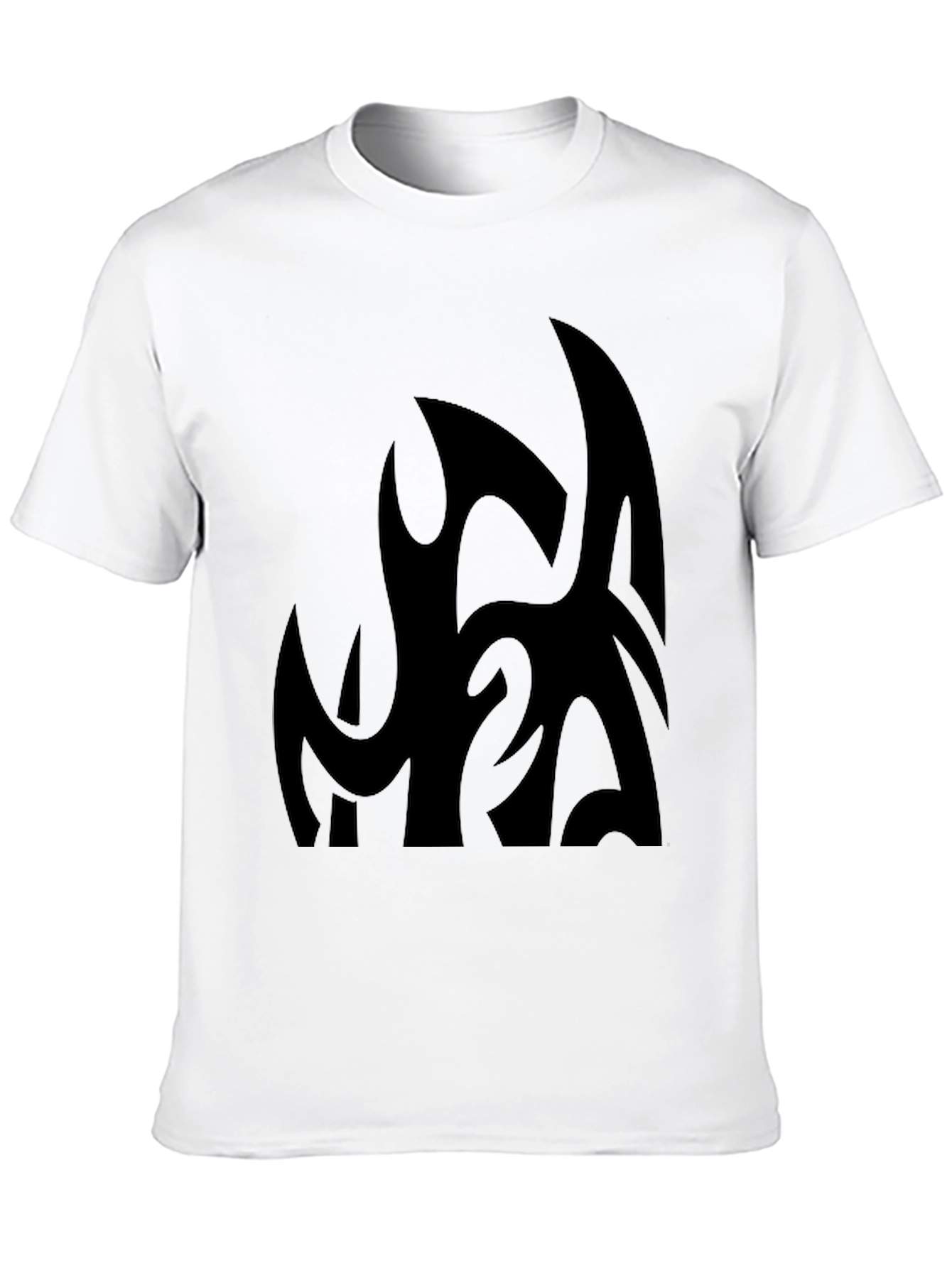 Black Graphic Tee - Abstract Design Casual Fit