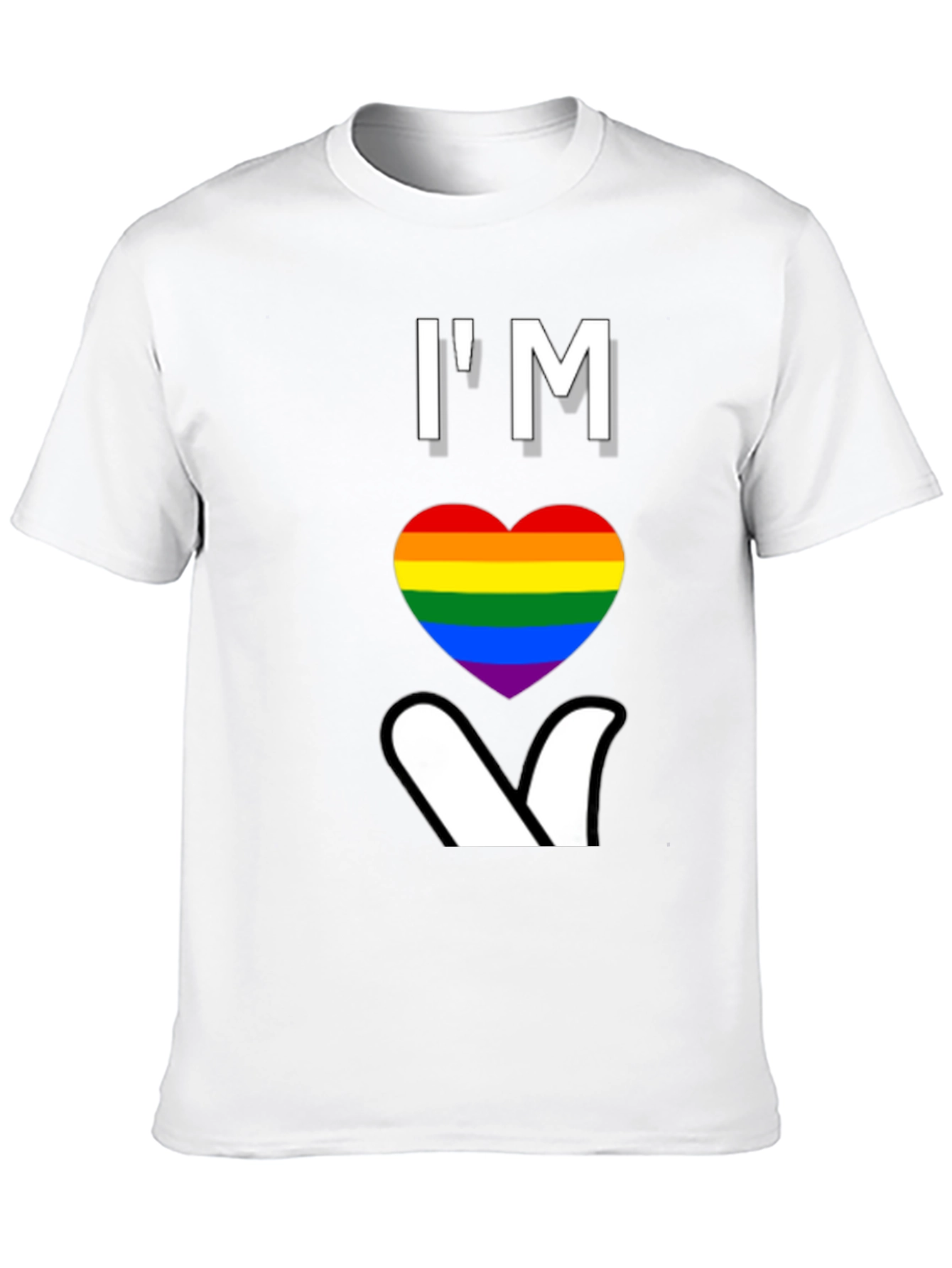 Im Heart Gay Pride T-Shirt LGBTQ Rainbow Love Tee