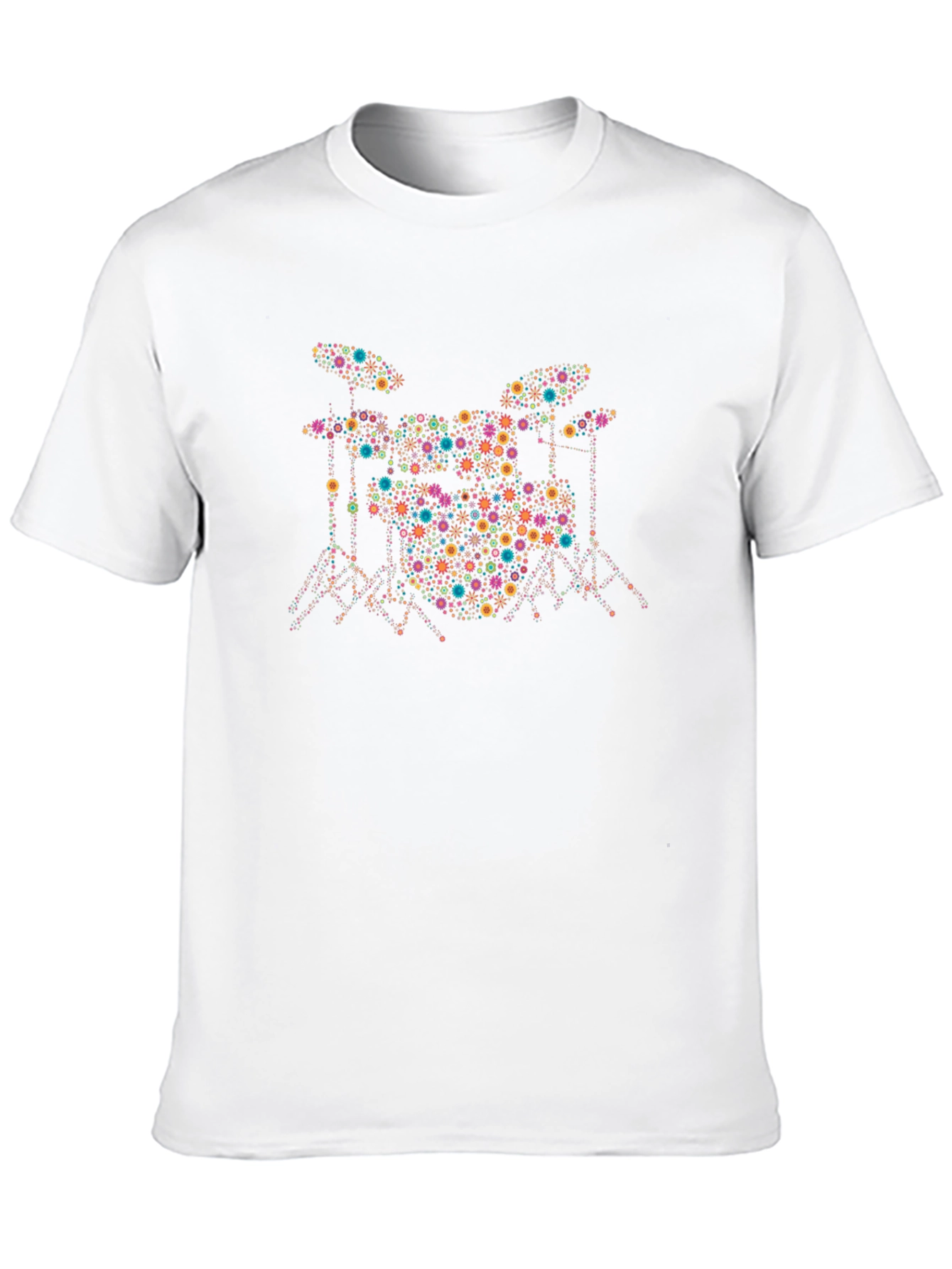 Drum Set Graphic Black T-Shirt - Unique Music Tee