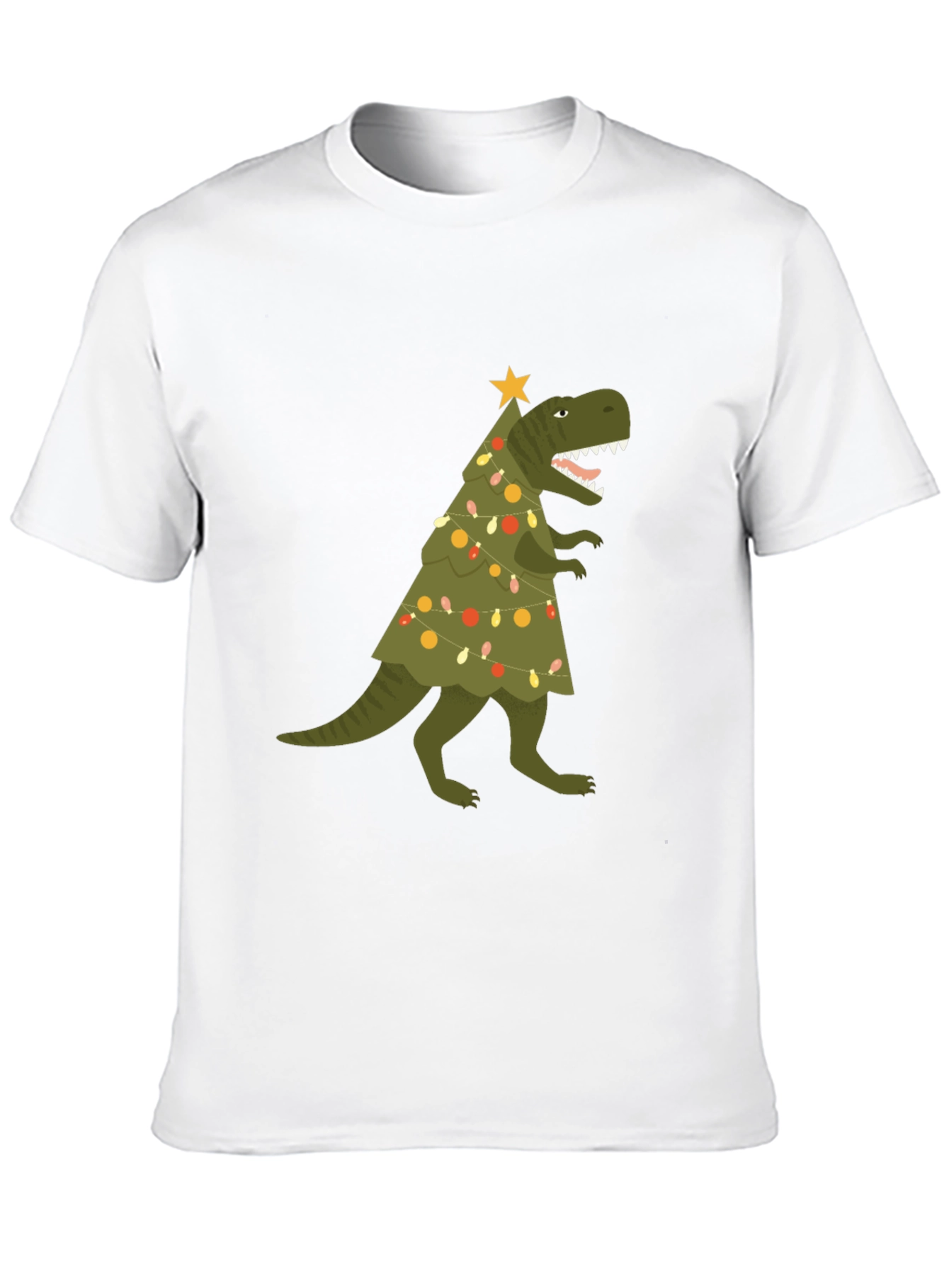 Christmas Dinosaur T-Shirt - Holiday Dino Tree Tee