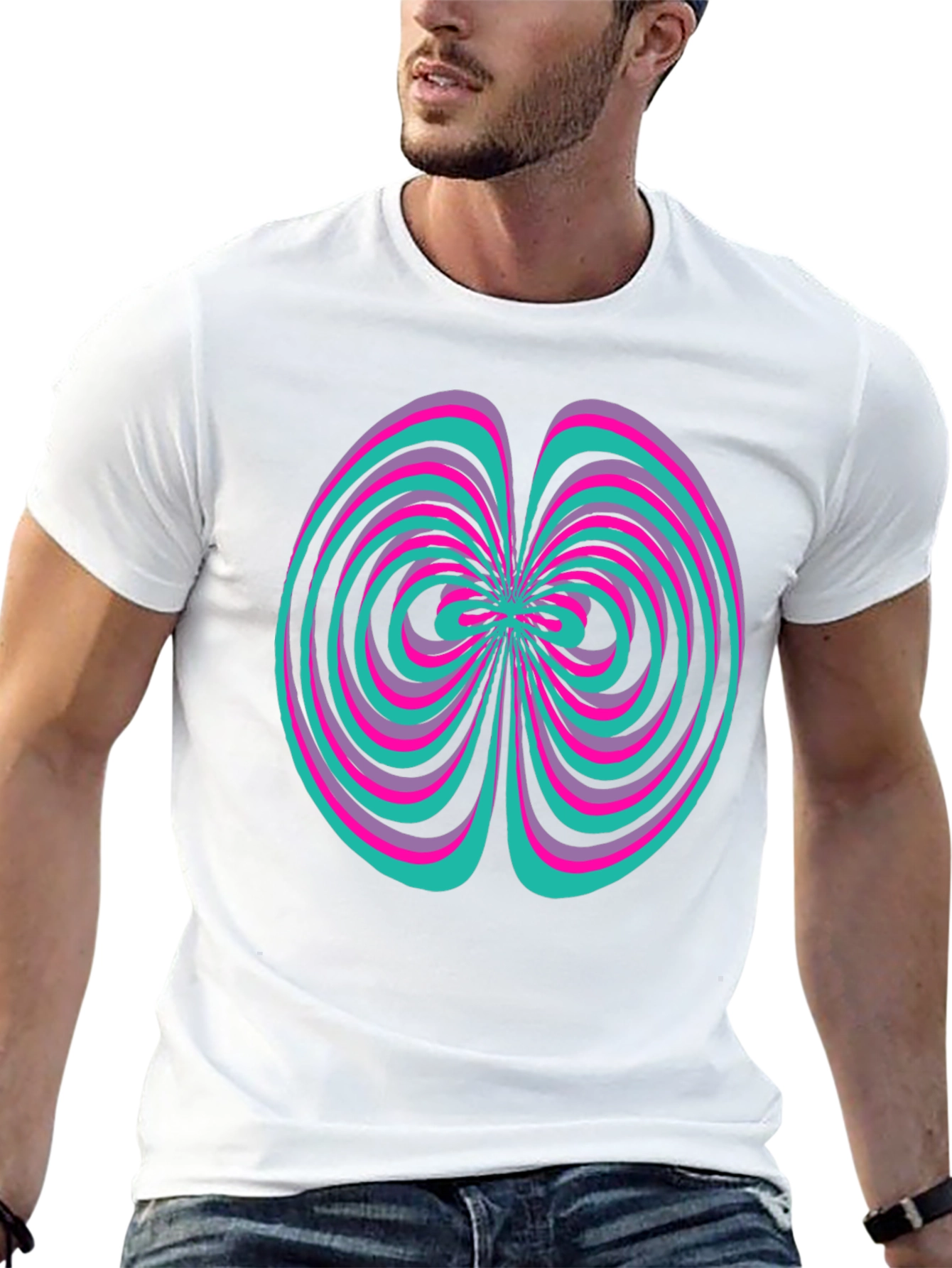 Abstract Swirl Graphic Tee - Vivid Design Shirt