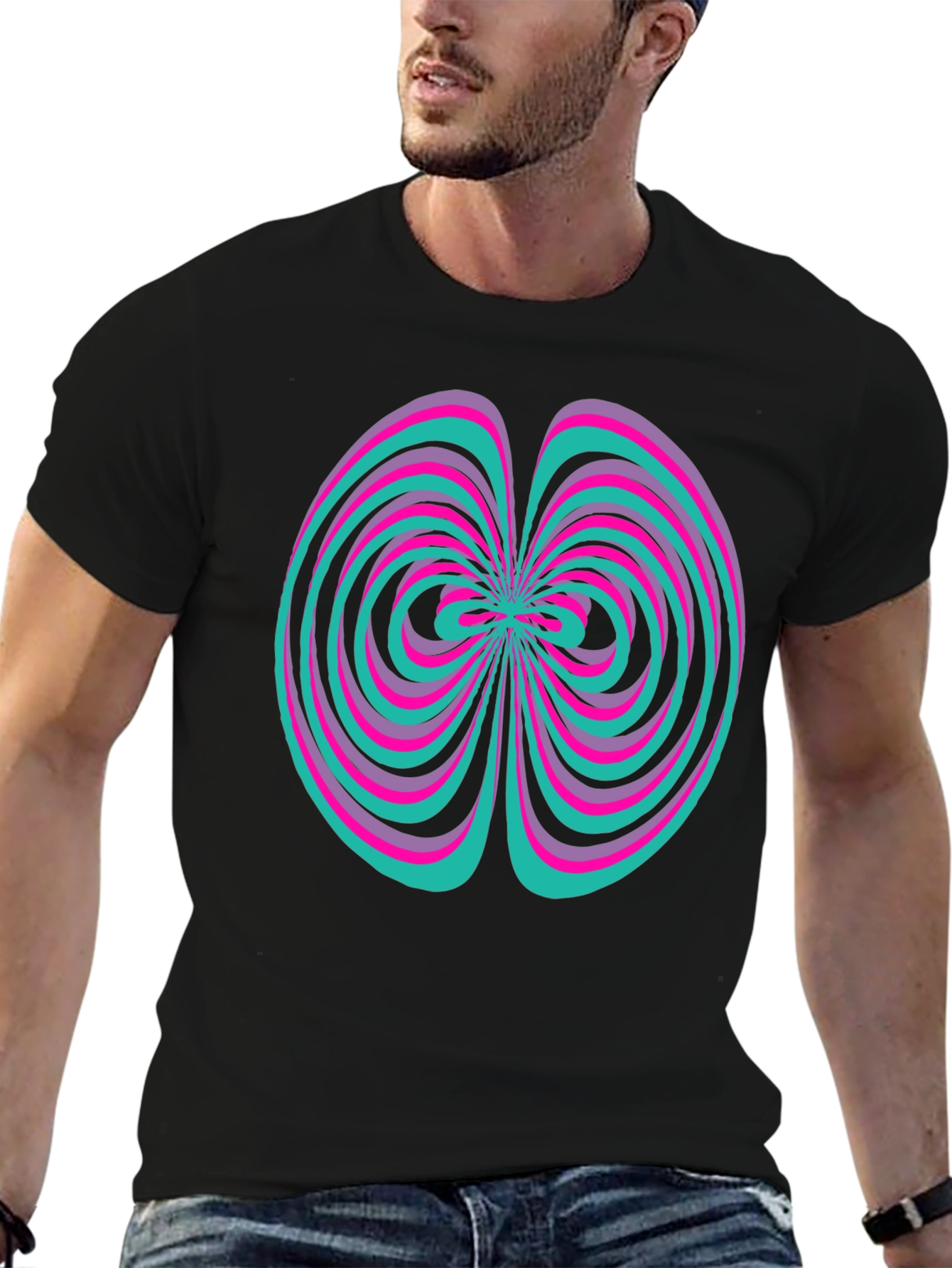 Abstract Swirl Graphic Tee - Vivid Design Shirt