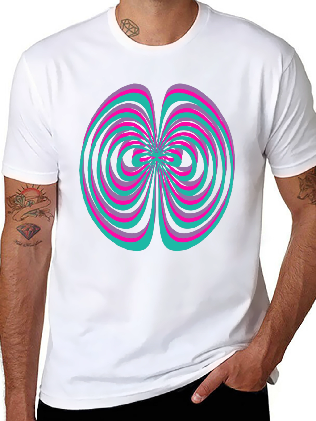 Abstract Swirl Graphic Tee - Vivid Design Shirt