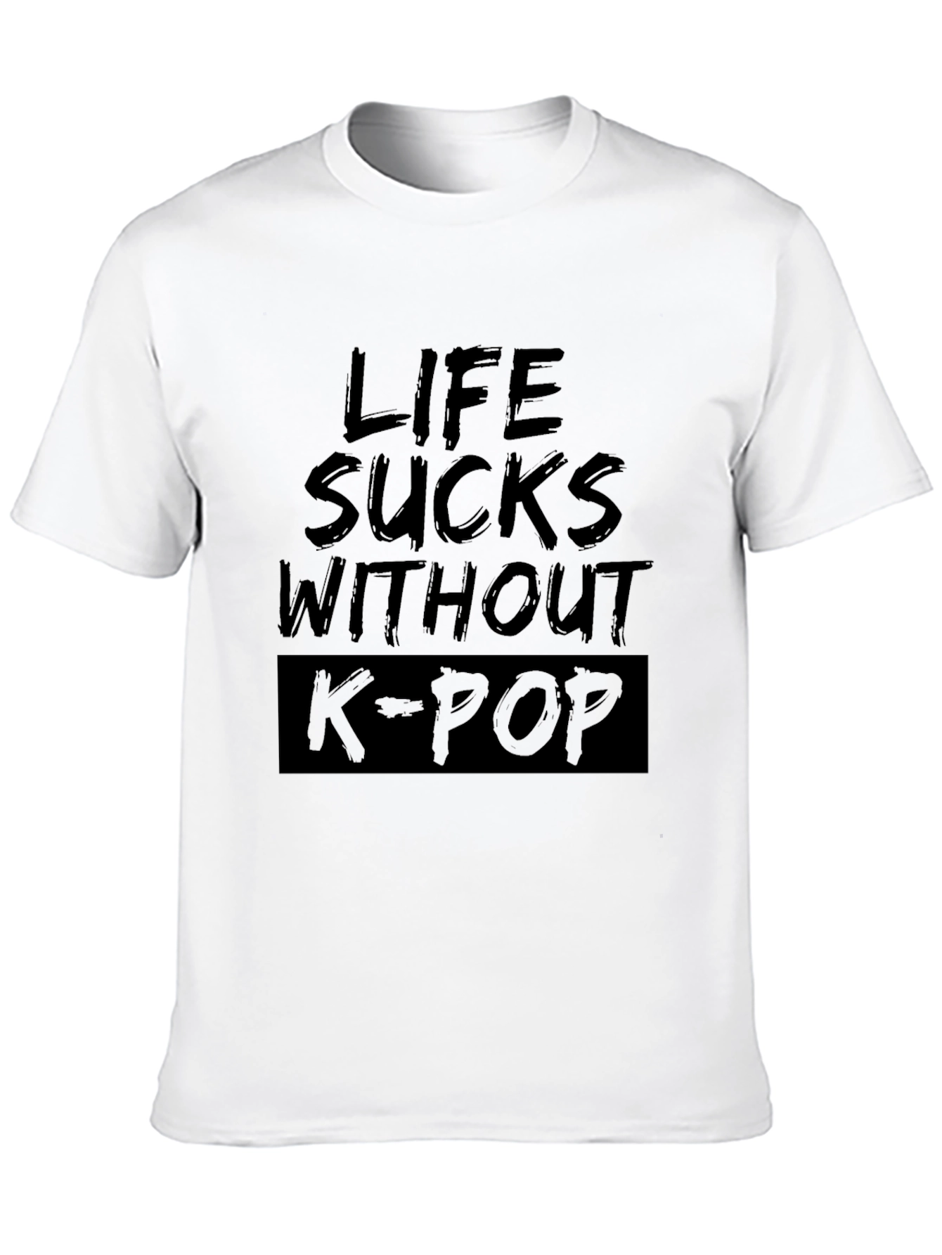 Life Sucks Without K-Pop Black Graphic Tee