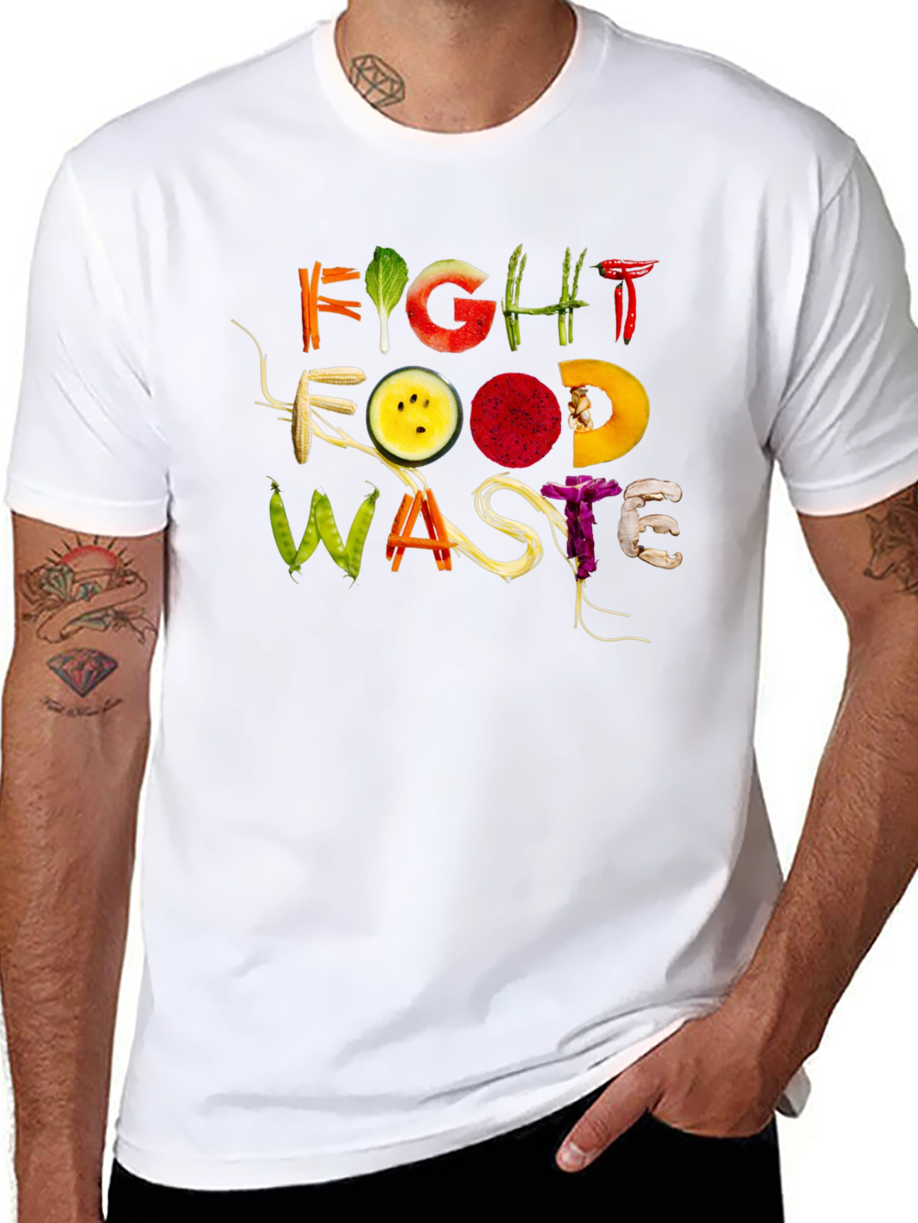 Fight Food Waste Graphic Tee - Eco-Friendly Fashion