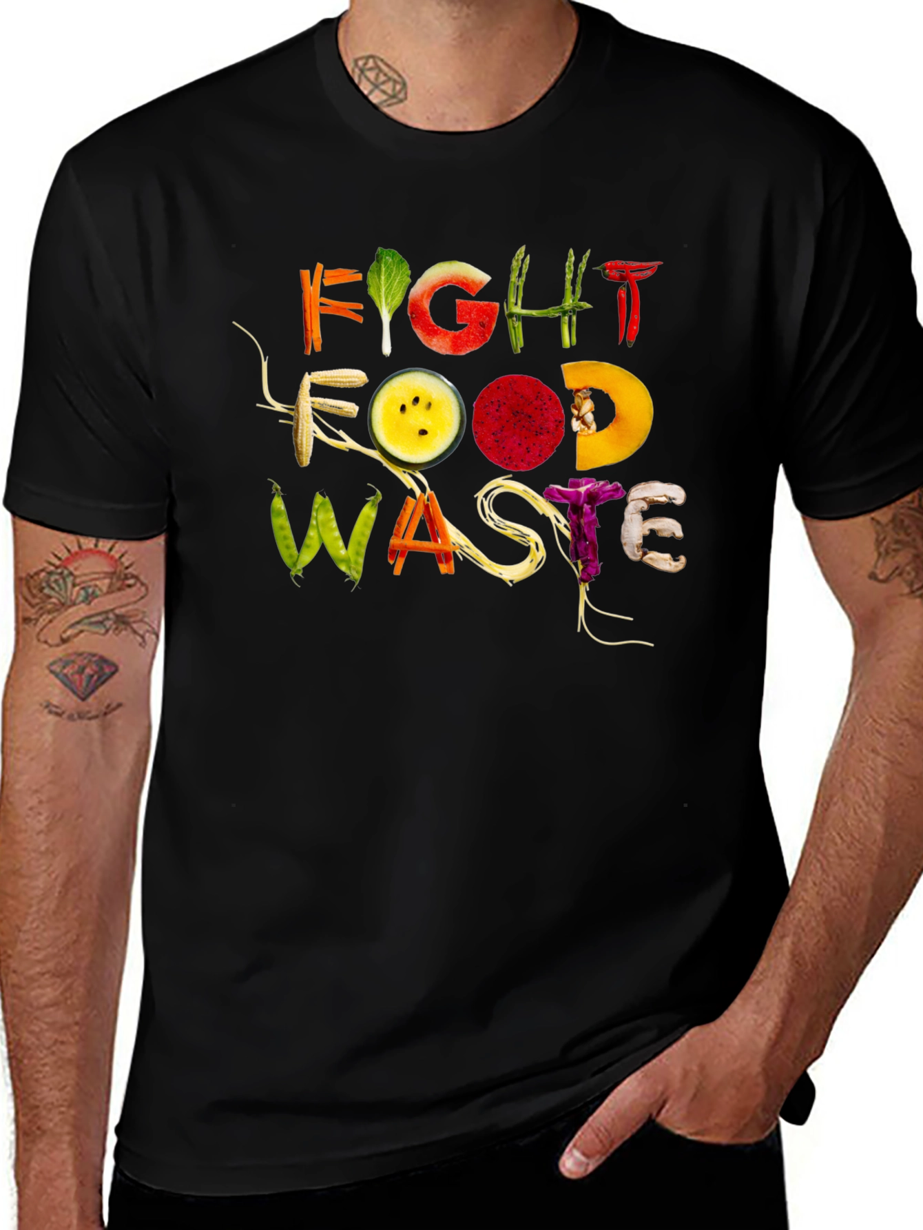 Fight Food Waste Graphic Tee - Eco-Friendly Fashion