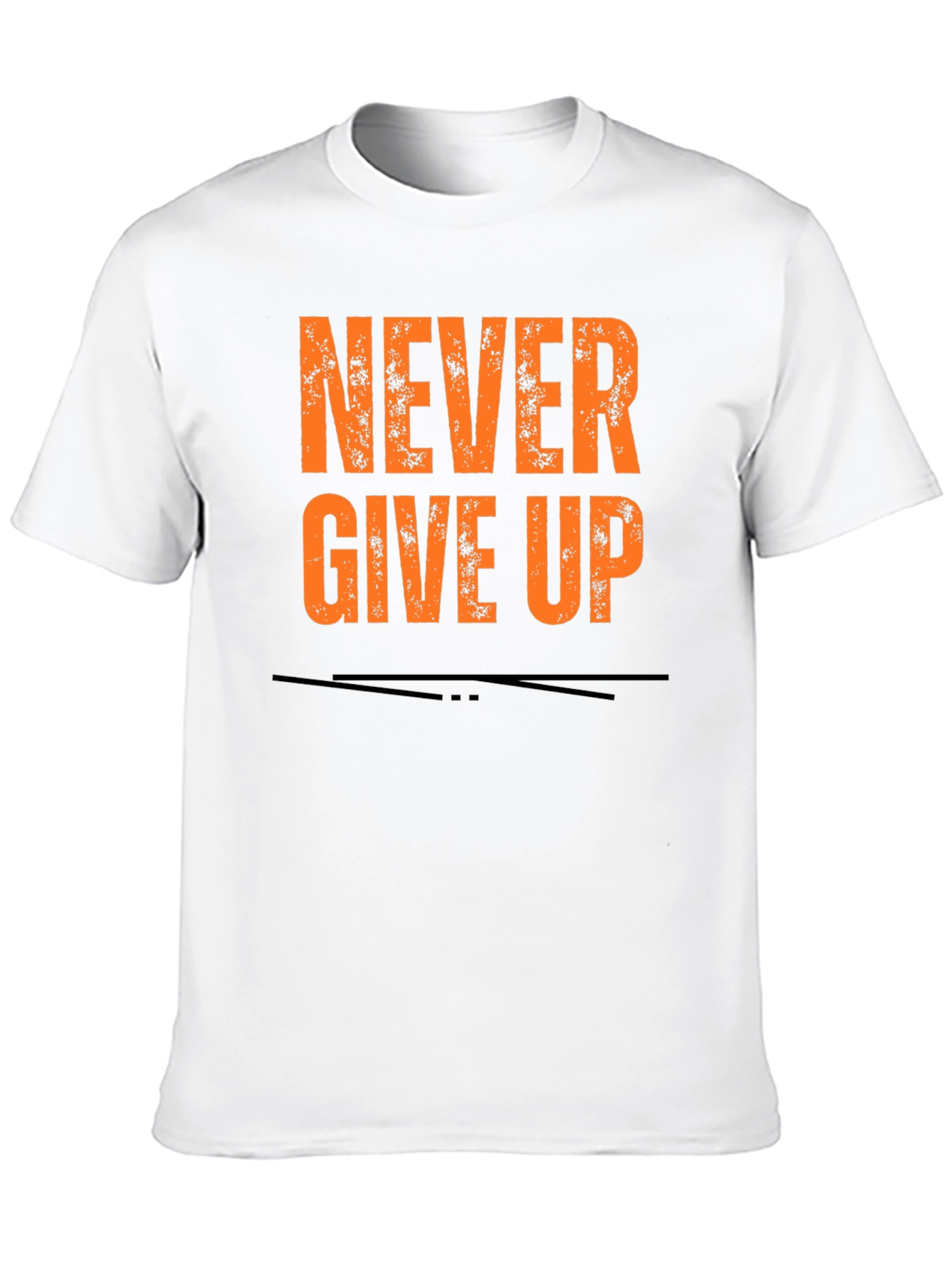 Never Give Up Graphic Tee - Black Cotton T-Shirt