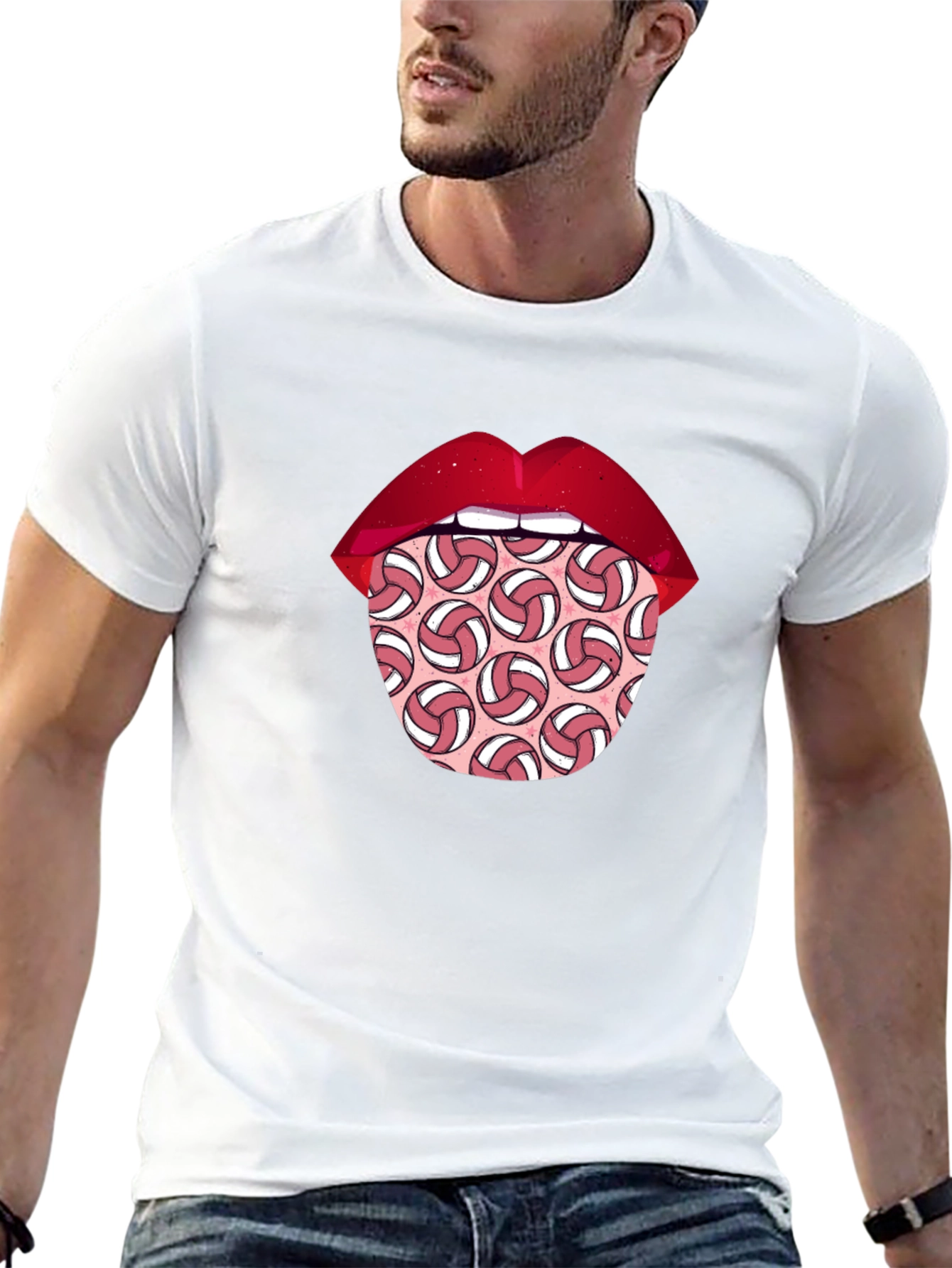 Volleyball Tongue Graphic Tee