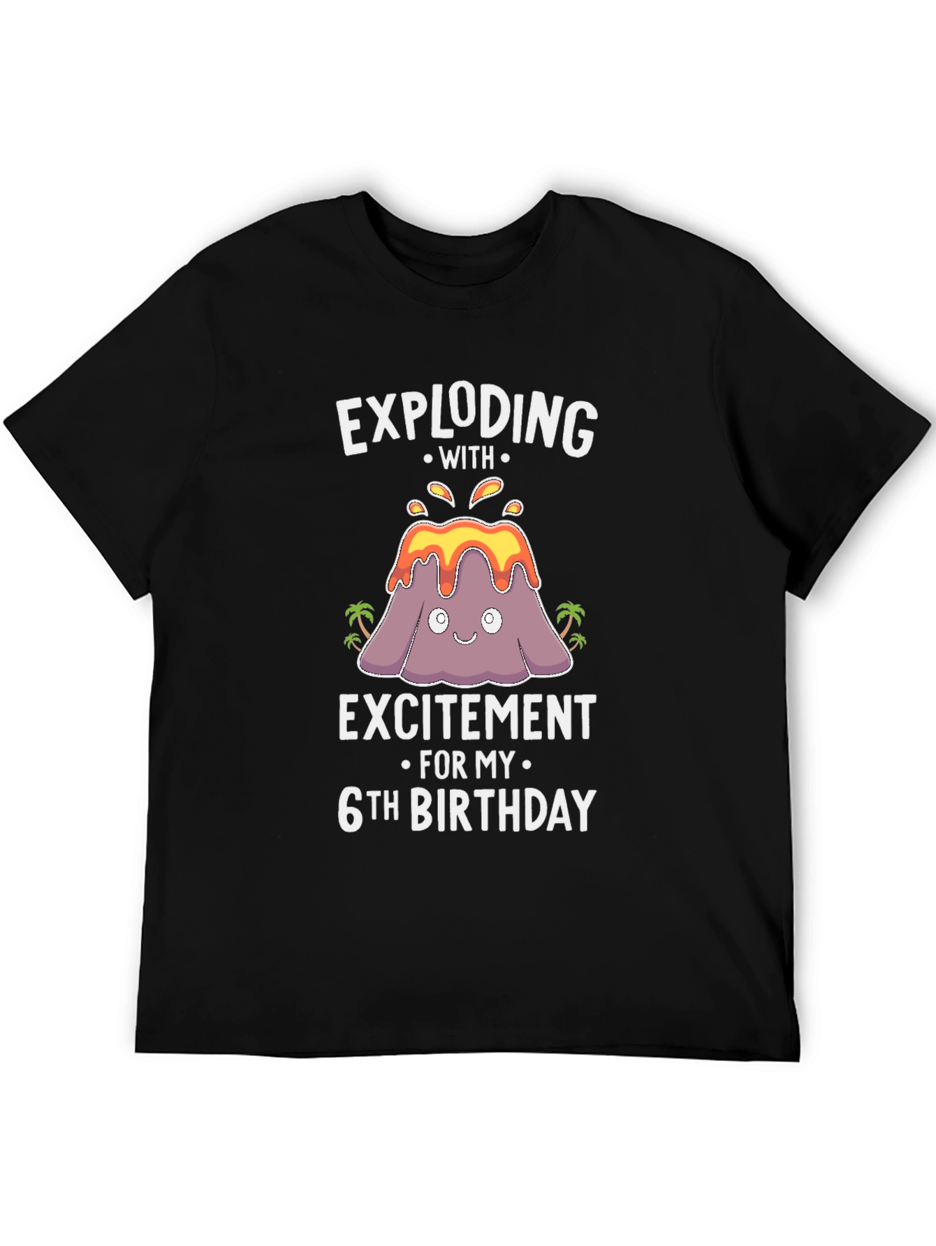 Exploding 6th Birthday Volcano T-Shirt