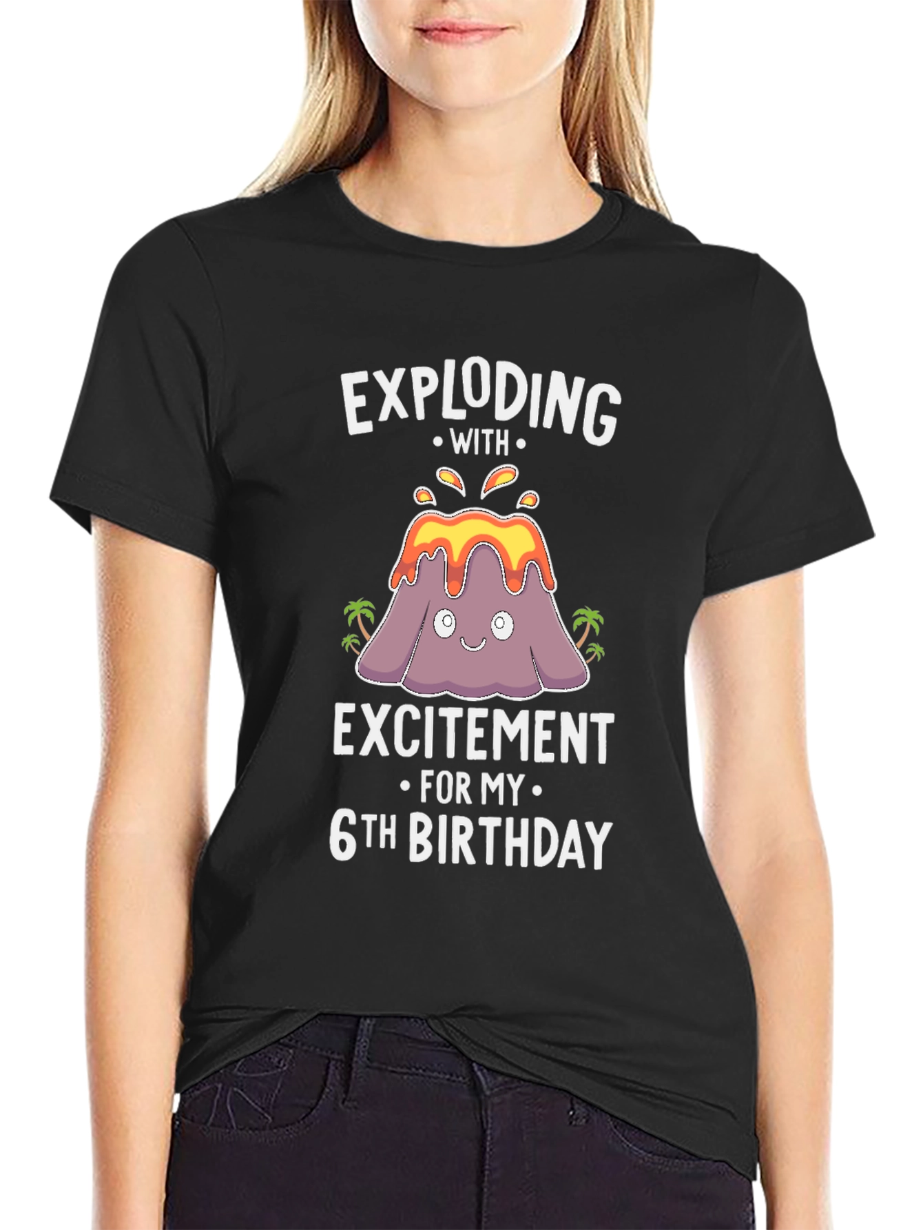 Exploding 6th Birthday Volcano T-Shirt