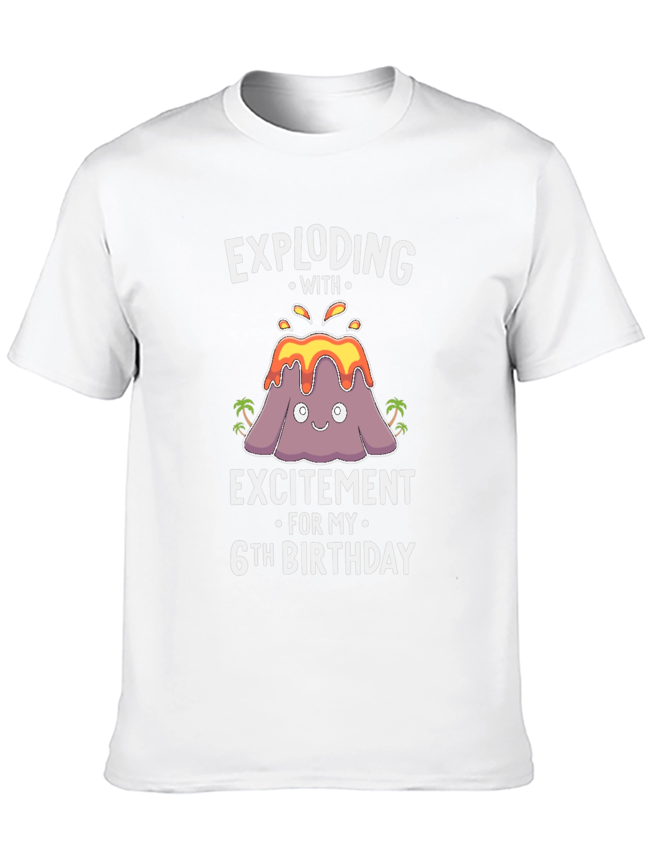 Exploding 6th Birthday Volcano T-Shirt