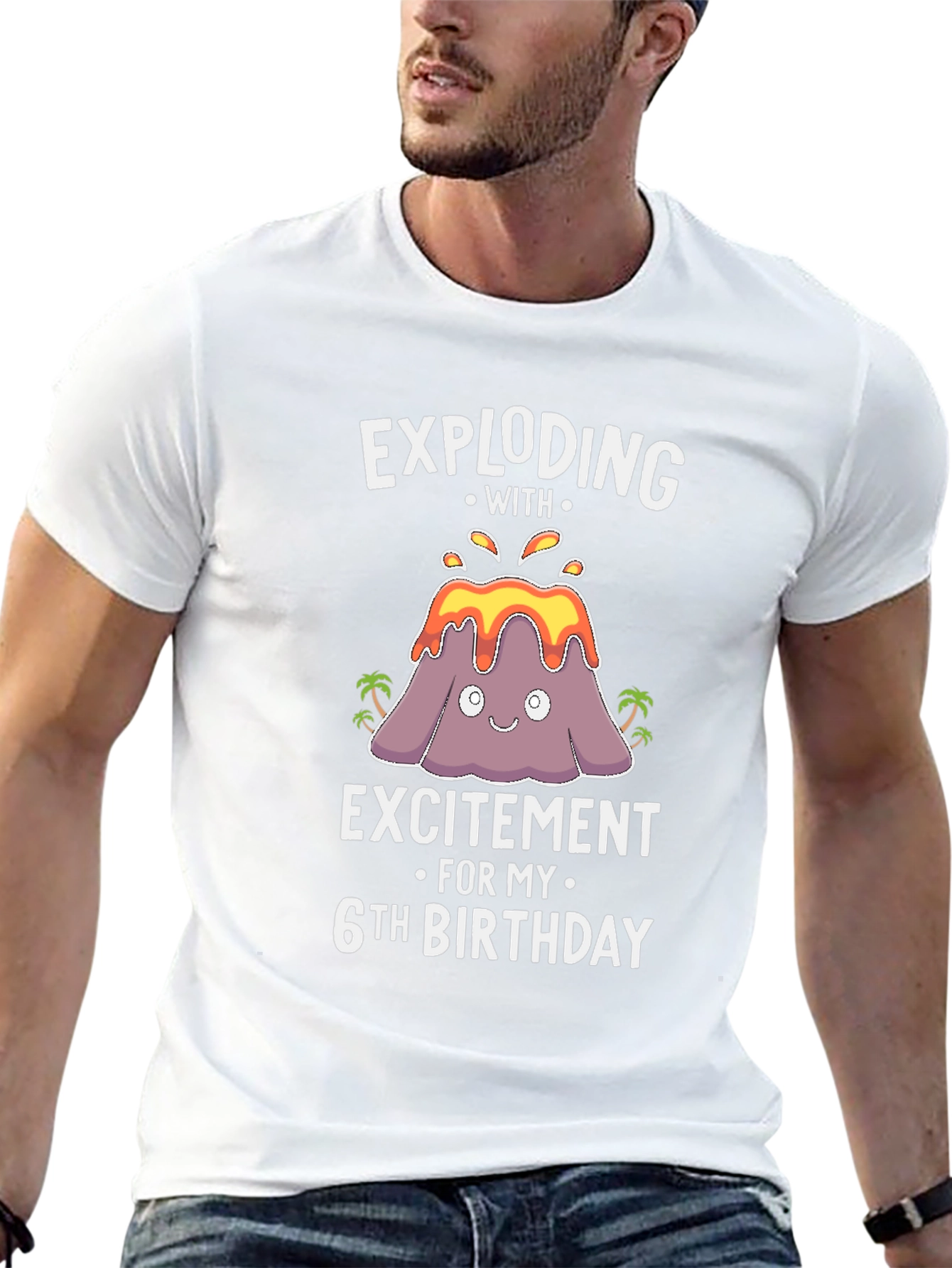 Exploding 6th Birthday Volcano T-Shirt