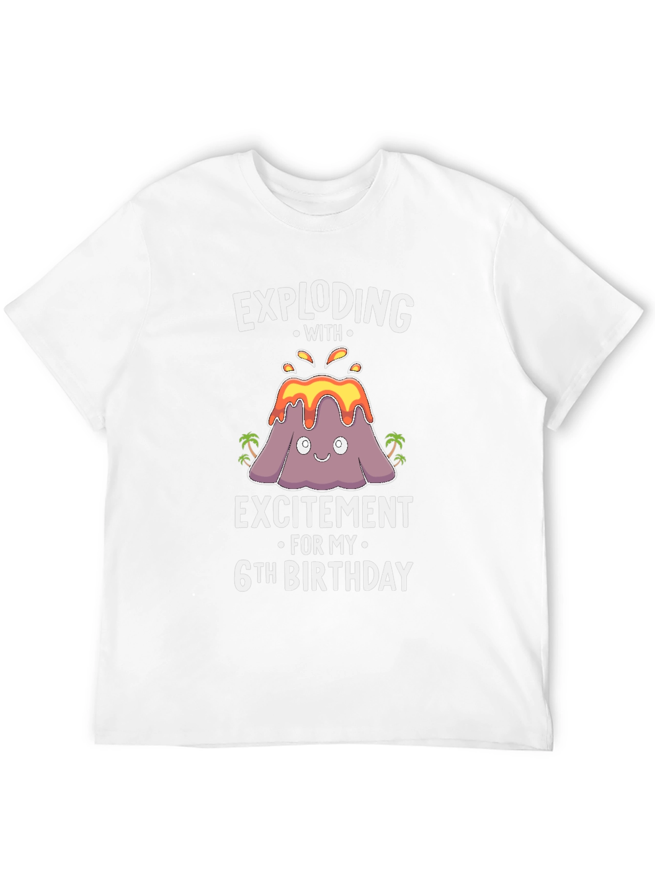 Exploding 6th Birthday Volcano T-Shirt