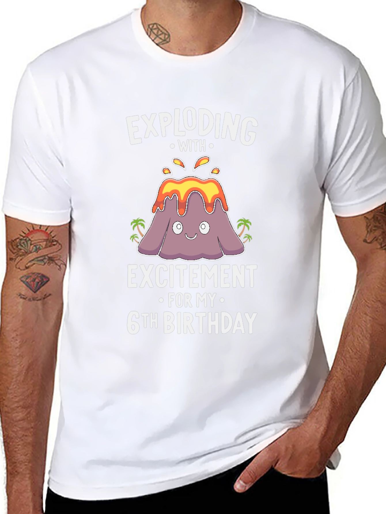 Exploding 6th Birthday Volcano T-Shirt
