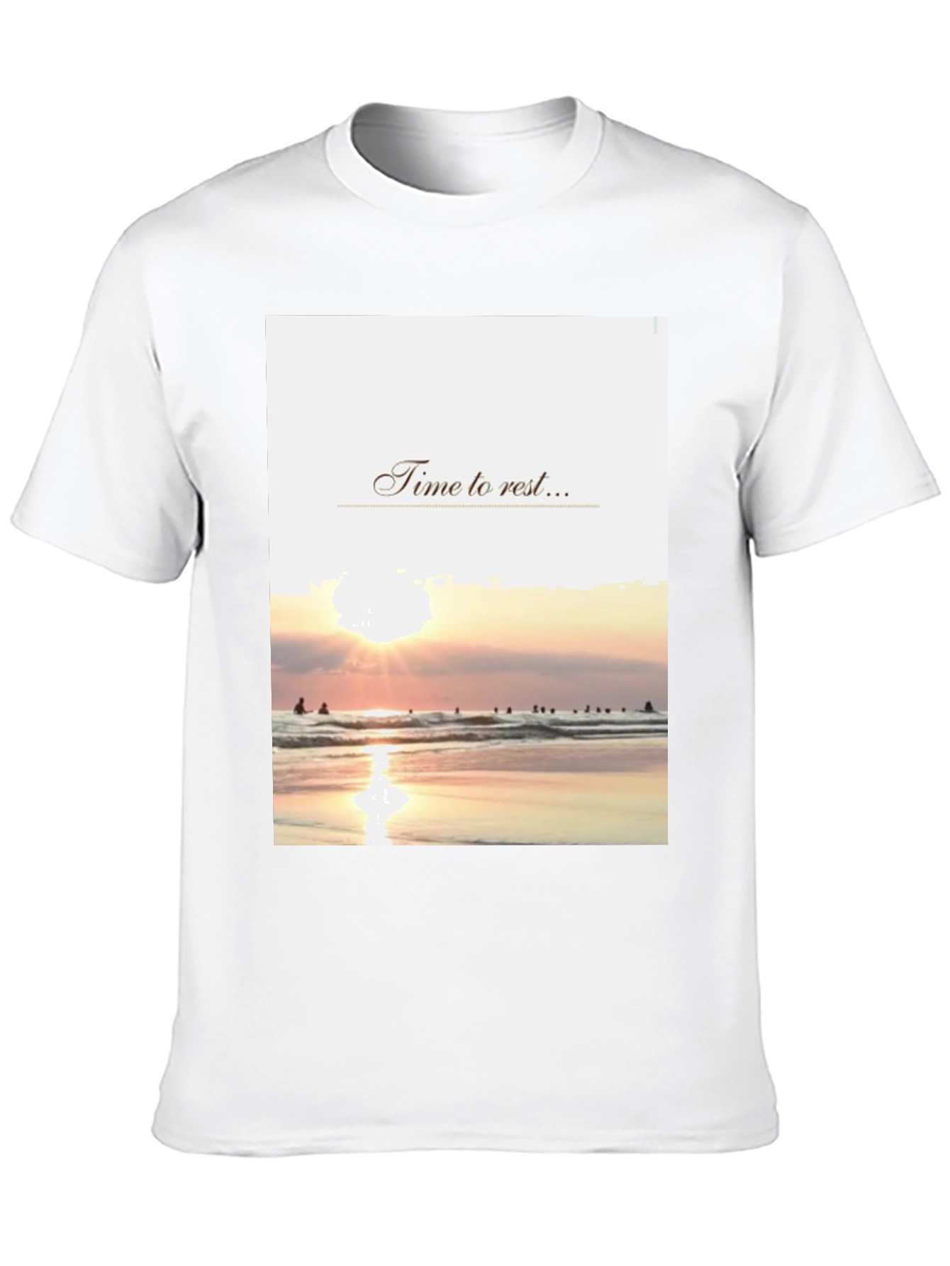 Time to Rest Graphic Tee - Beach Sunset Design