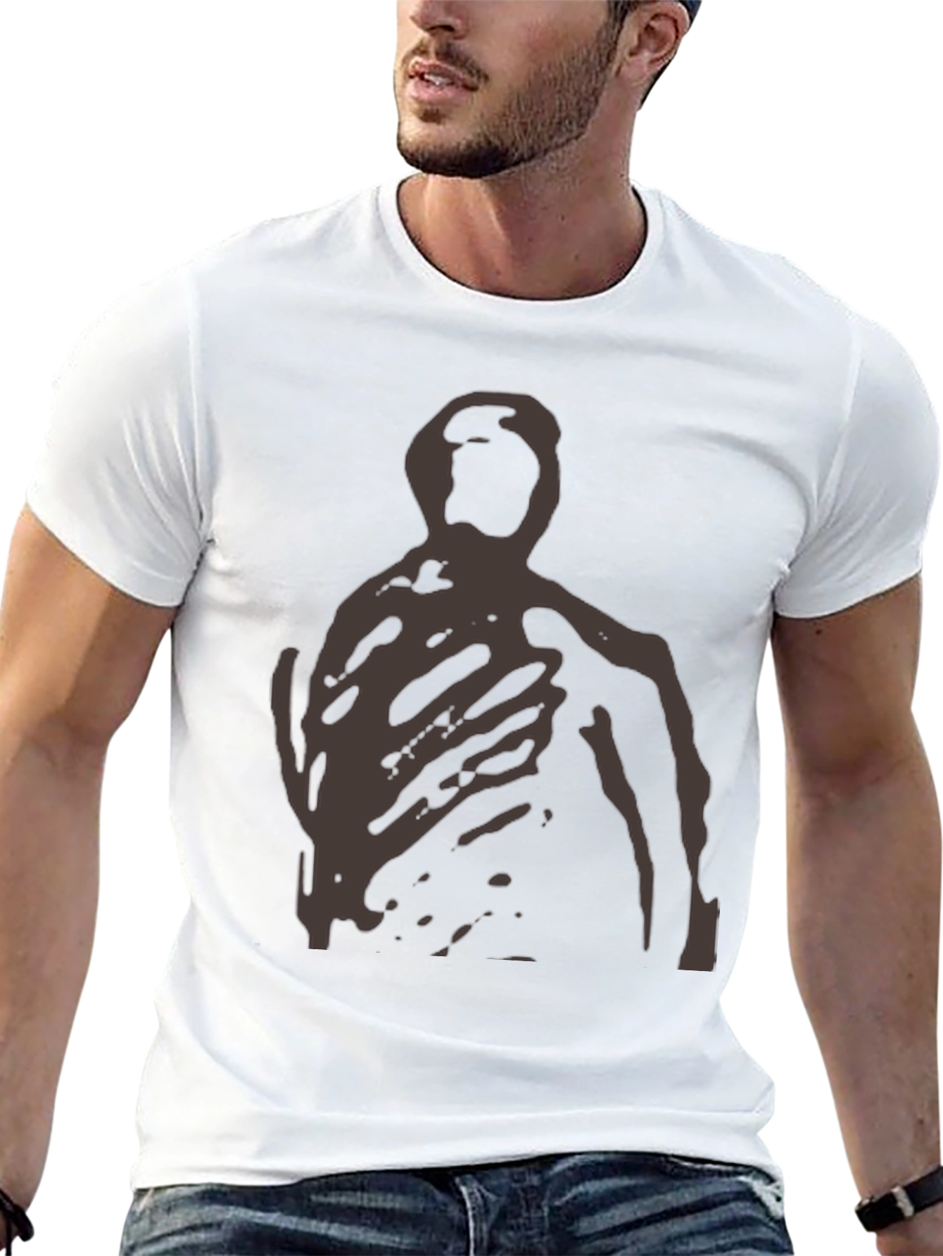Abstract Figure Black T-Shirt - Modern Art Tee