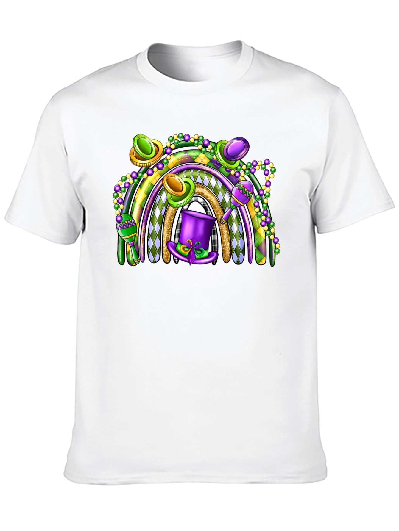 Mardi Gras Rainbow Graphic Tee