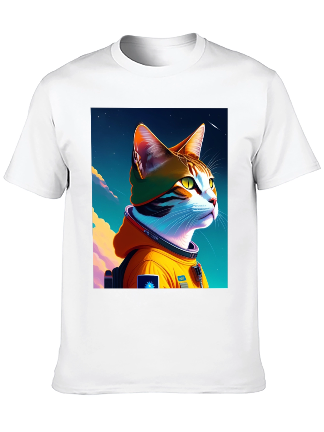 Astronaut Cat Graphic T-Shirt - Cool Space Kitten Tee