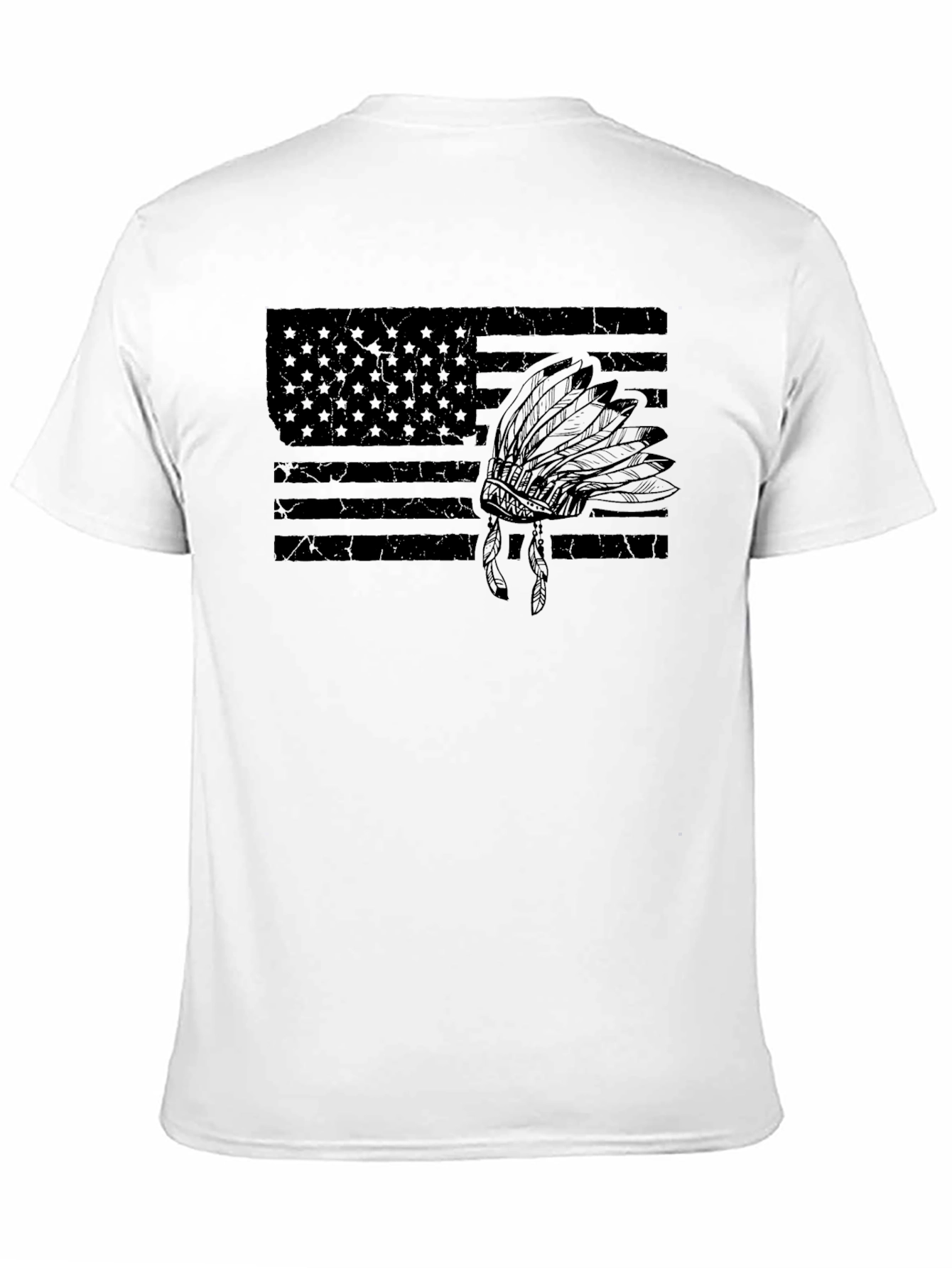 American Flag Headdress Graphic T-Shirt