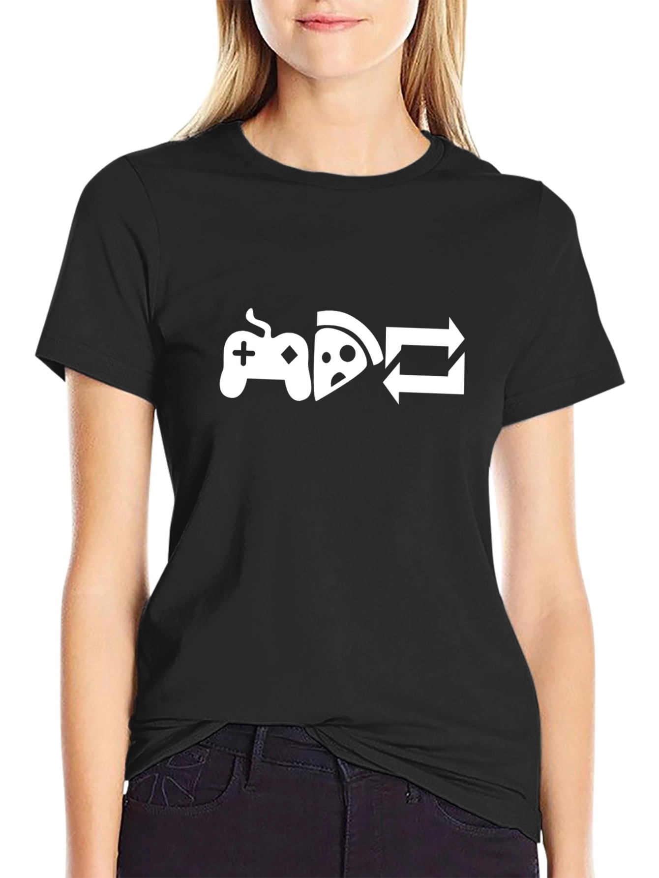 Game Pizza Repeat T-Shirt - Gamers Lifestyle Tee