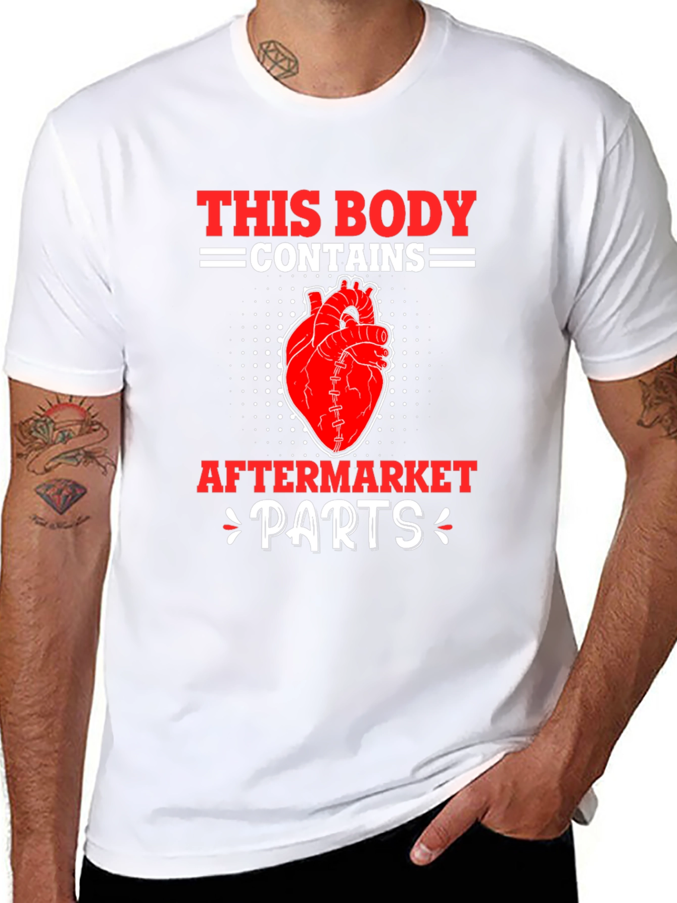 Funny Aftermarket Parts Heart Graphic T-Shirt