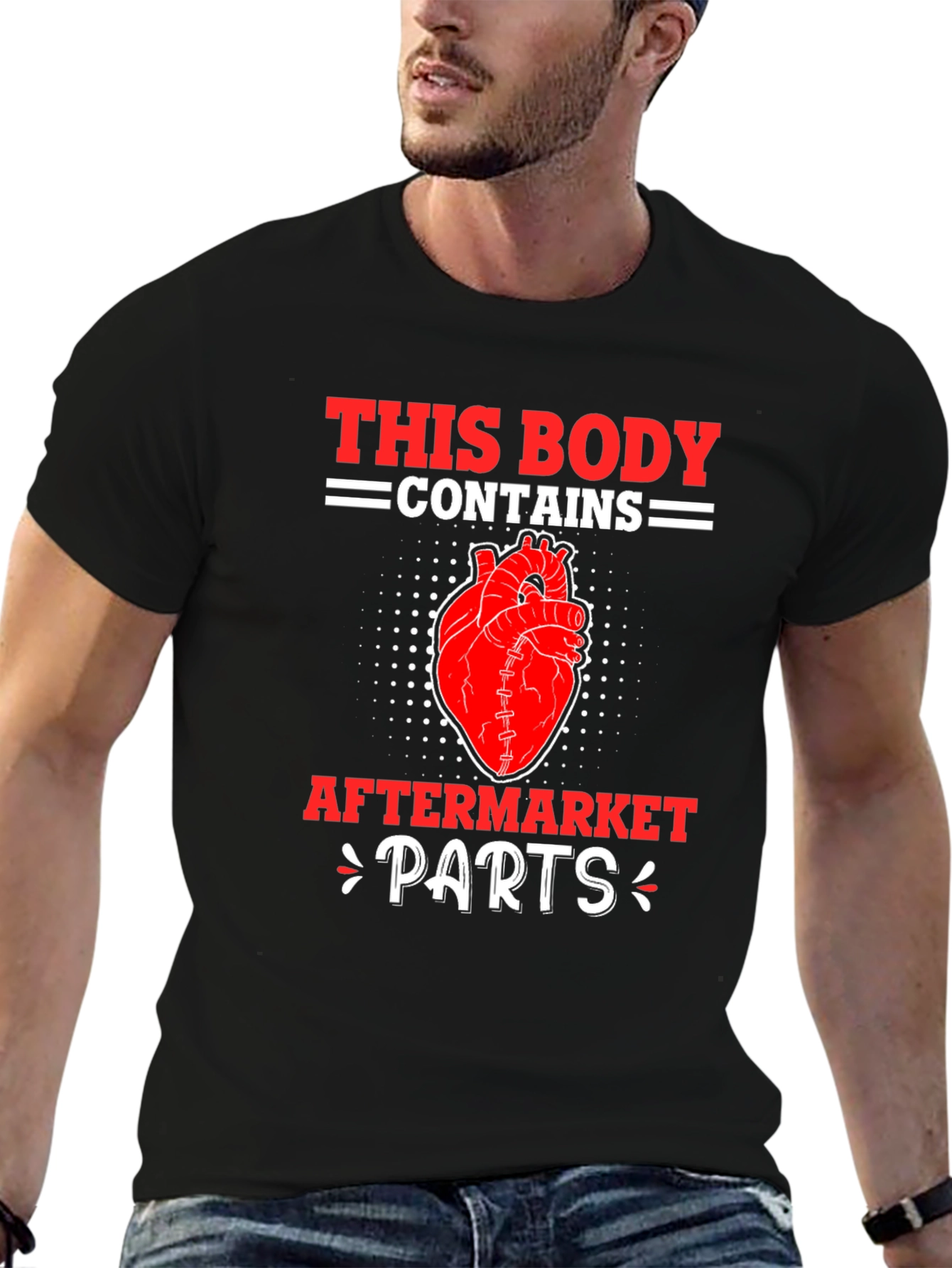 Funny Aftermarket Parts Heart Graphic T-Shirt