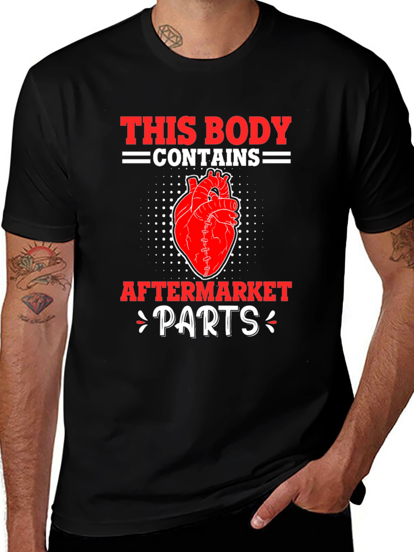 Funny Aftermarket Parts Heart Graphic T-Shirt