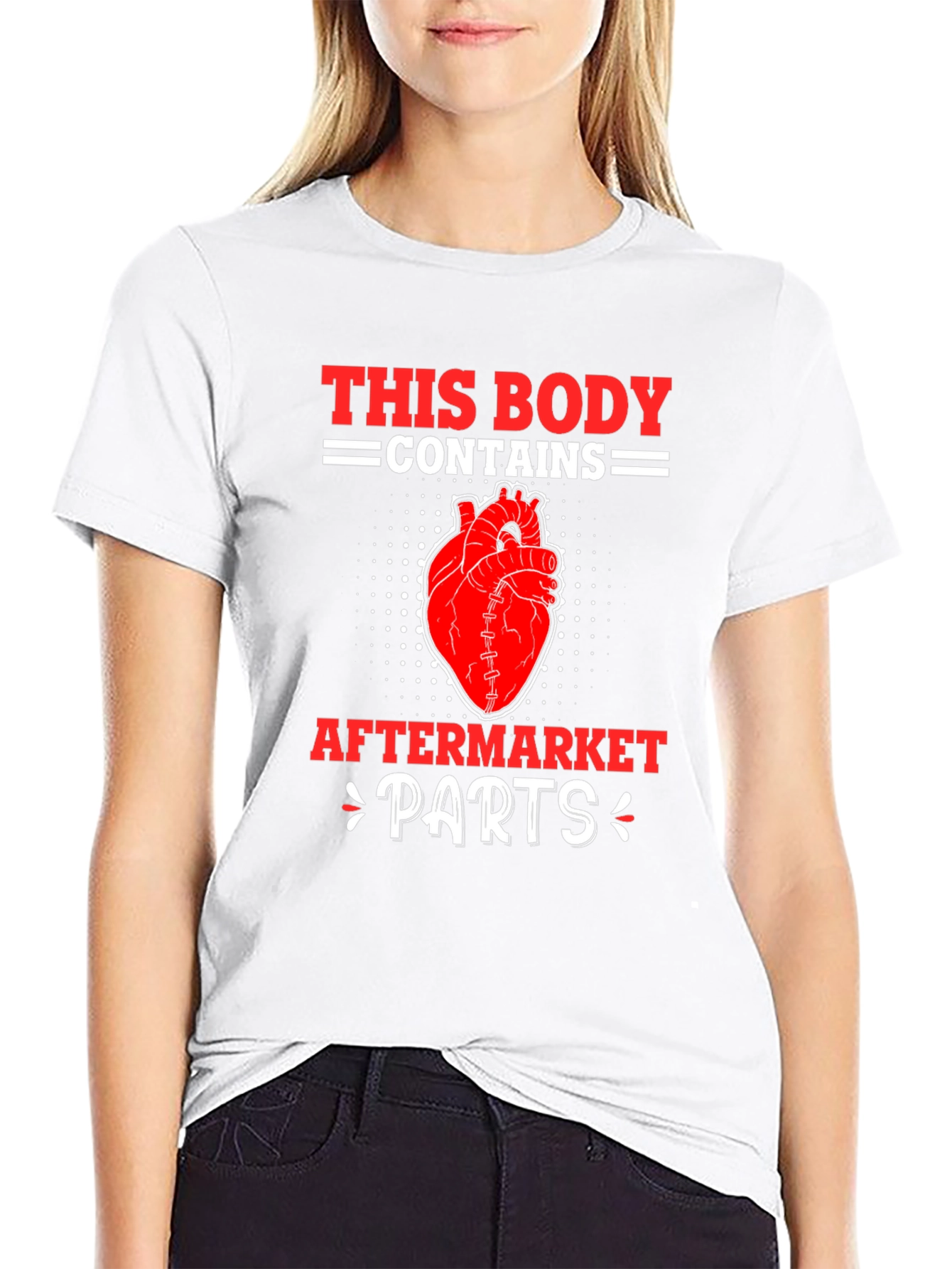Funny Aftermarket Parts Heart Graphic T-Shirt