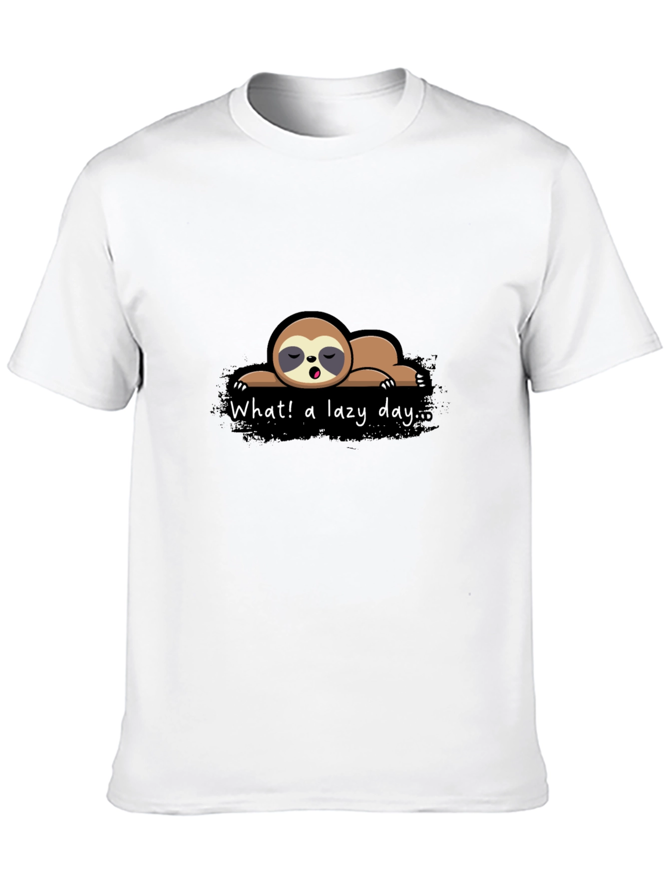 Lazy Sloth Graphic Tee - Mens Black T-Shirt