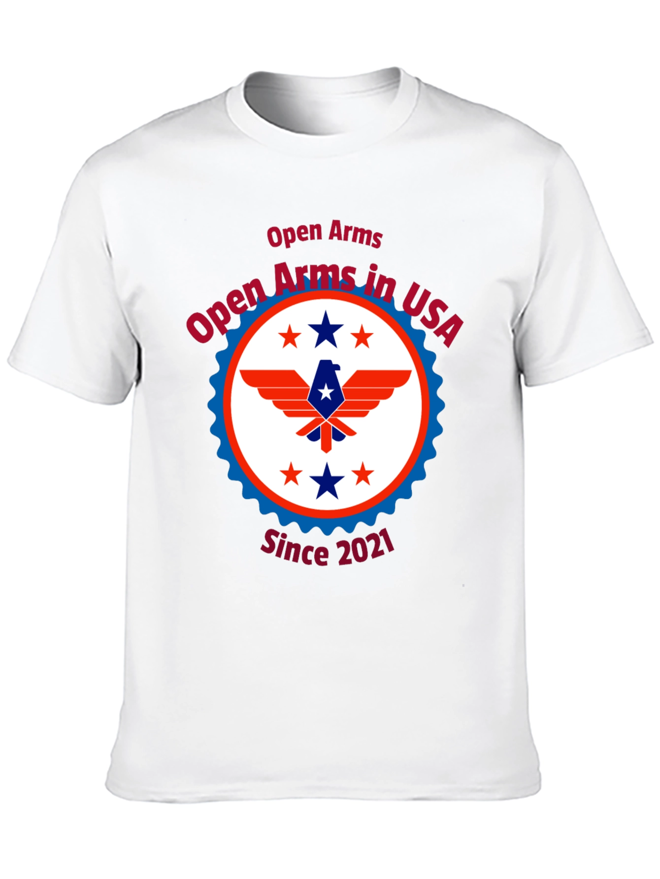 Open Arms in USA Patriotic T-Shirt