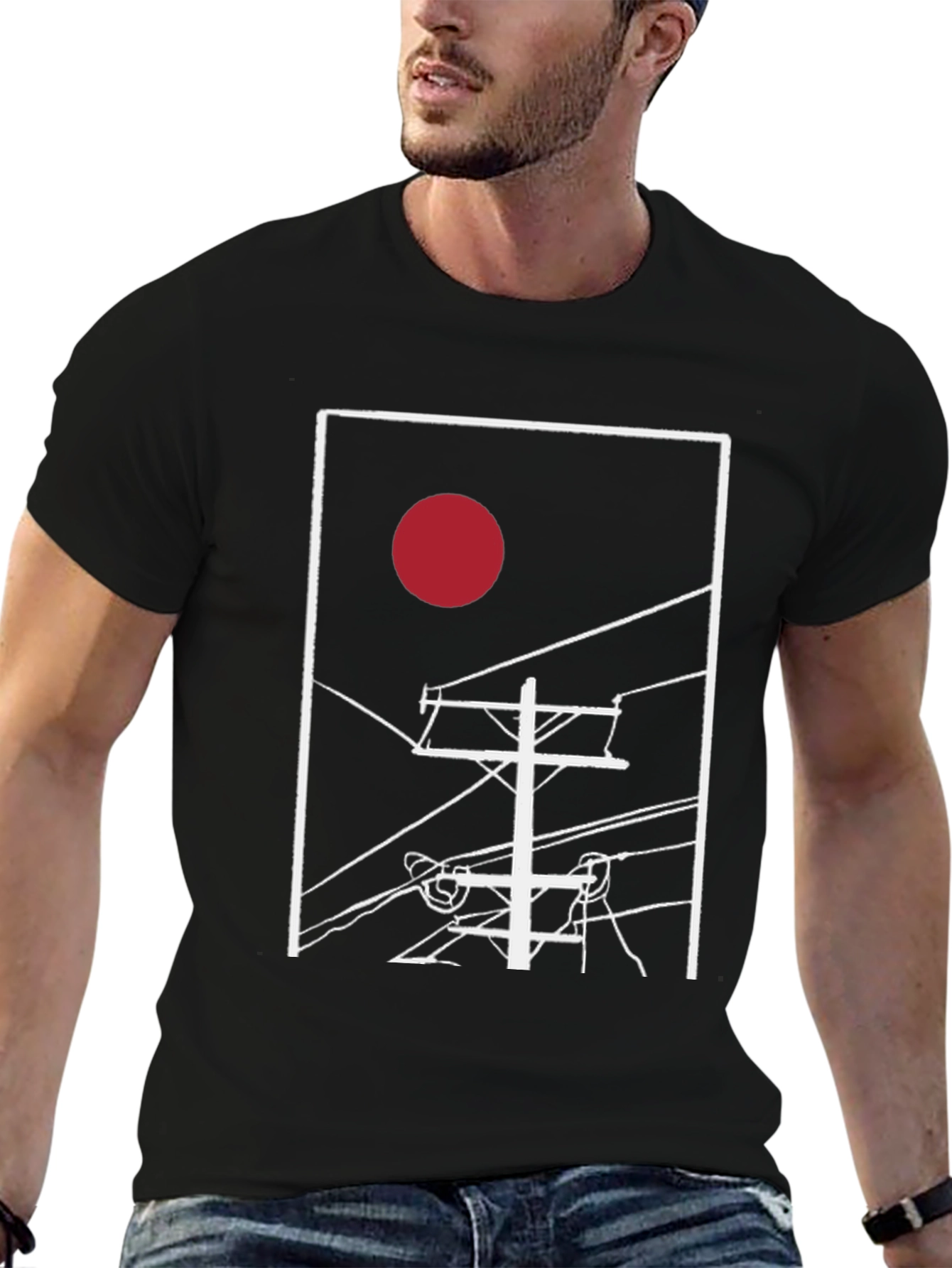 Abstract Sunrise Power Line T-Shirt