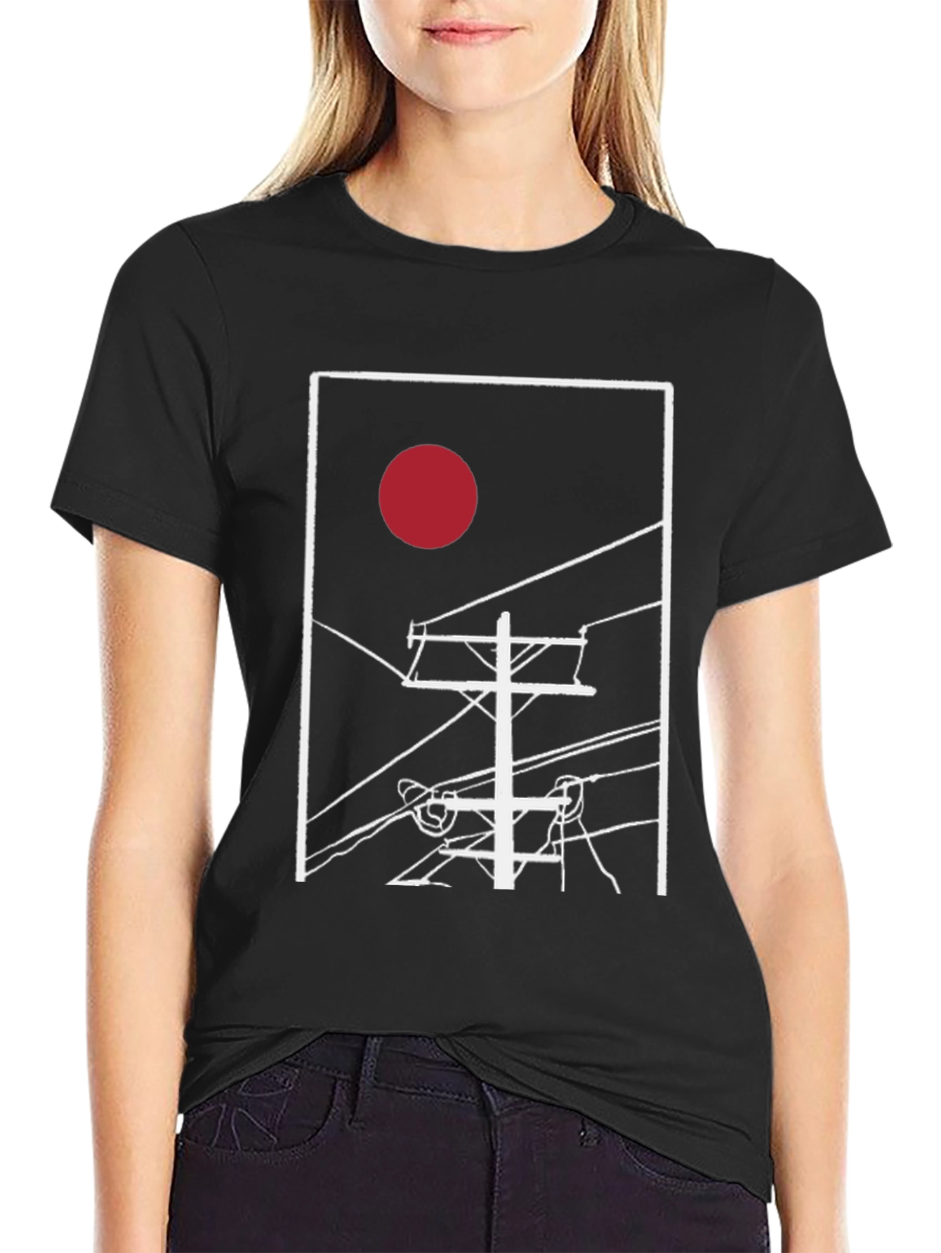 Abstract Sunrise Power Line T-Shirt