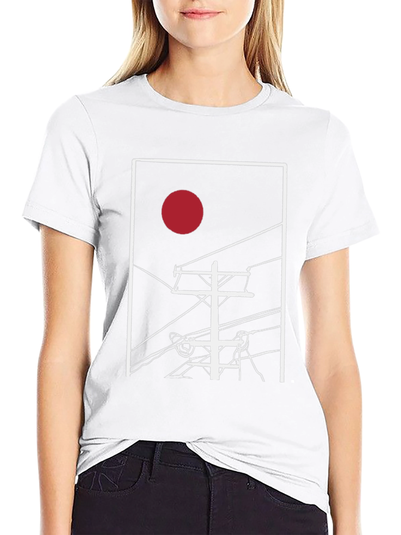 Abstract Sunrise Power Line T-Shirt