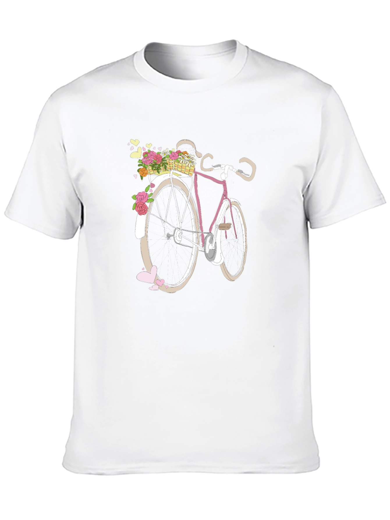 Floral Bicycle Graphic Tee - Black Unisex T-Shirt